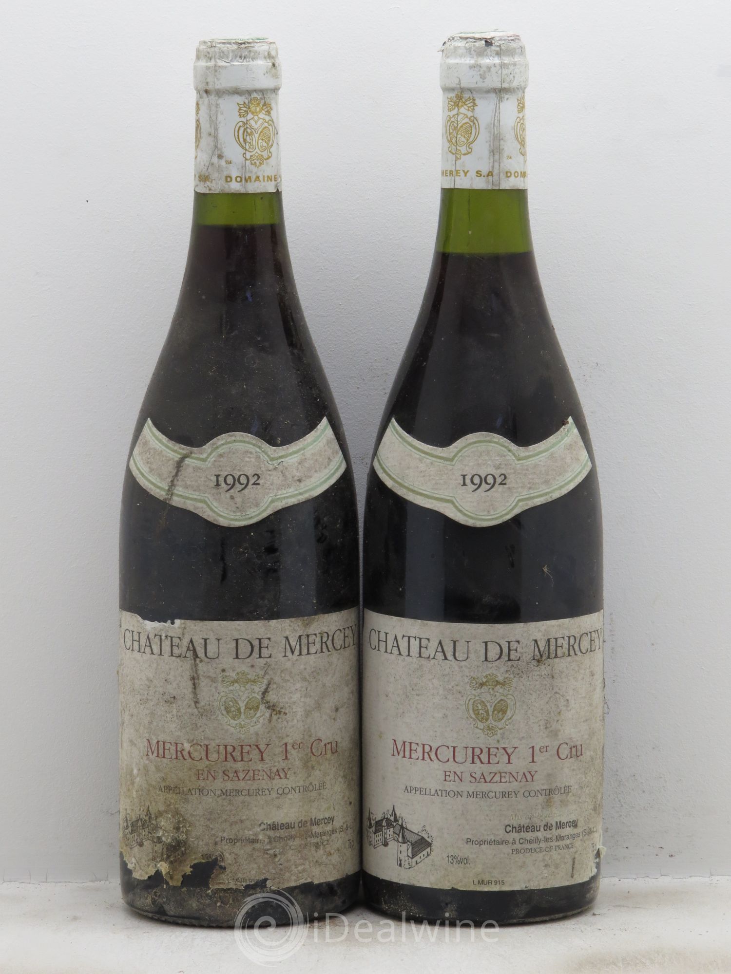 Mercurey 1er Cru en Sazenay Château de Mercey 1992 - Posten von 2 Flaschen - 0