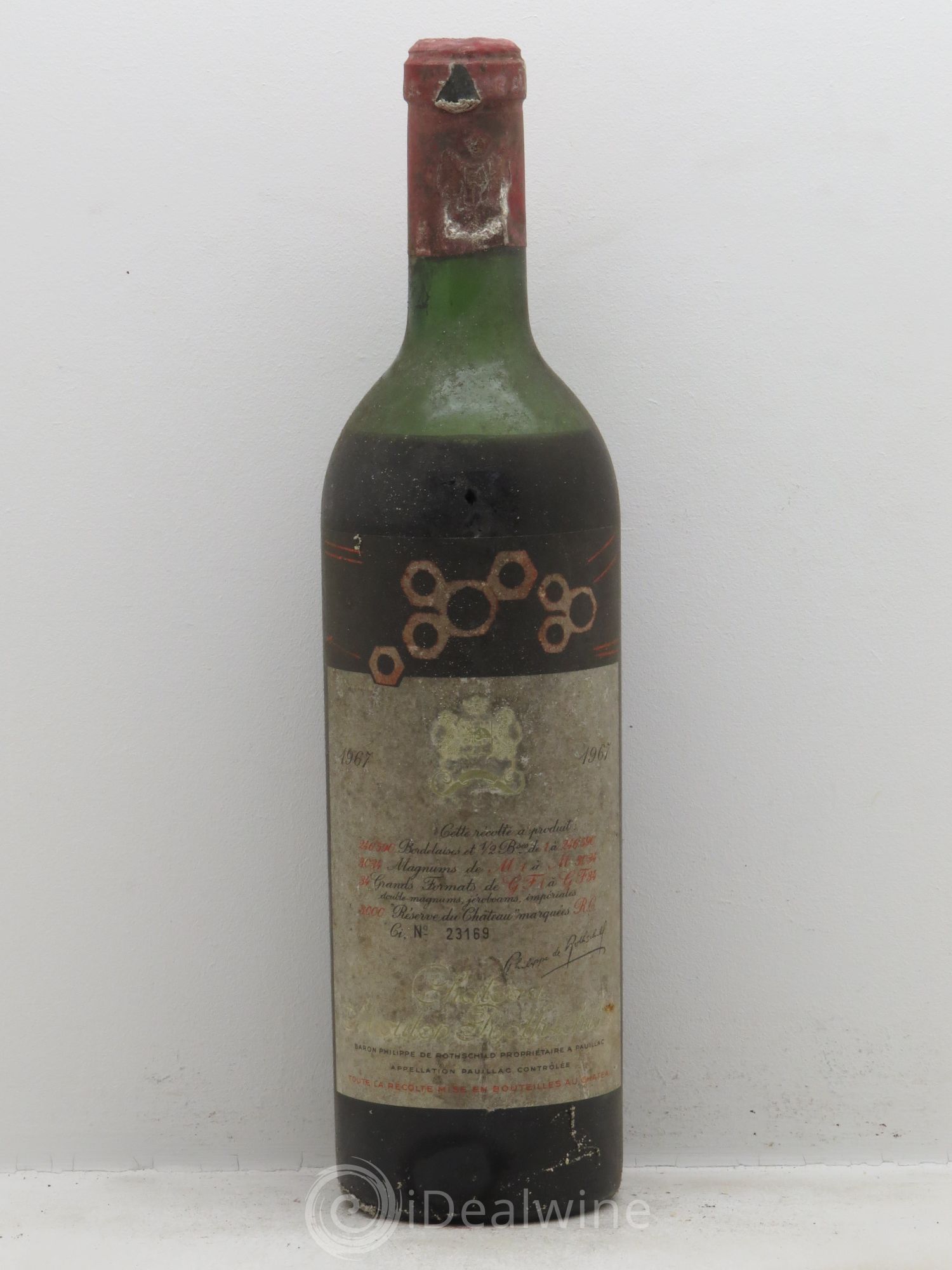 Château Mouton Rothschild 1er Grand Cru Classé 1967 - Lot de 1 bouteille - 0