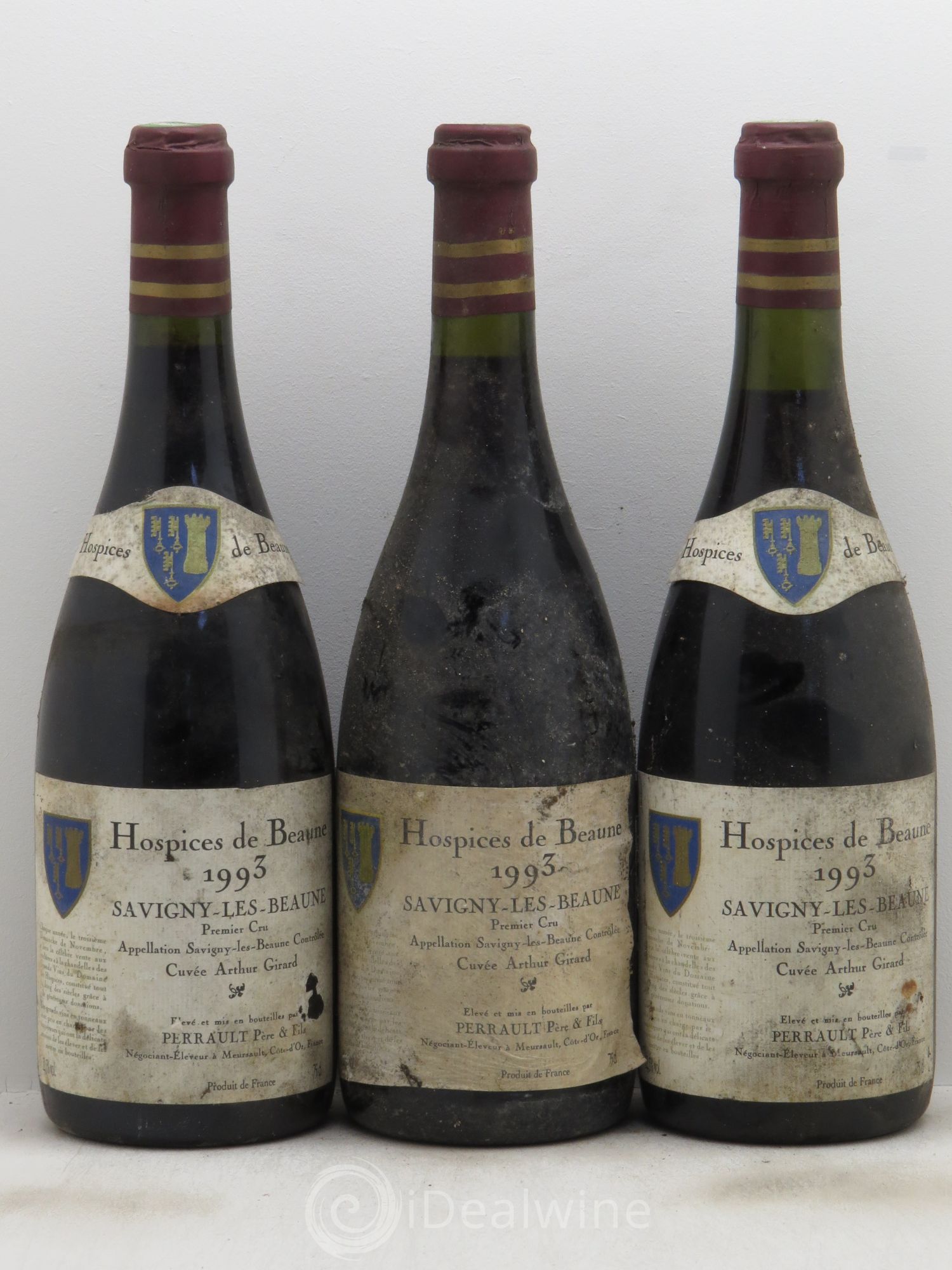 Savigny-lès-Beaune 1er Cru Hospices de Beaune Cuvée Arthur Girard 1993 - Lot de 3 bouteilles - 0