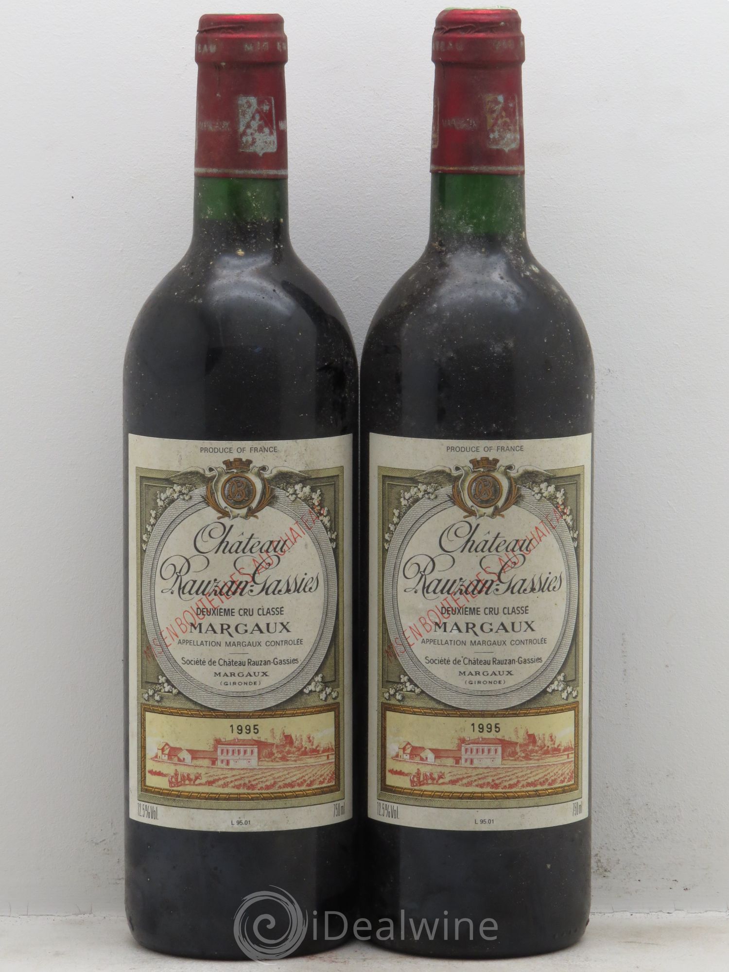 Château Rauzan-Gassies 2ème Grand Cru Classé 1995 - Lot de 2 bouteilles - 0