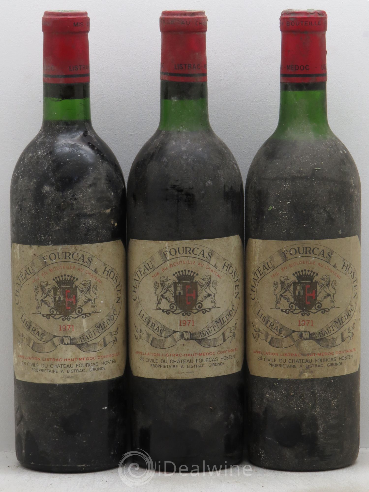 Château Fourcas Hosten Cru Bourgeois 1971 - Lot de 3 bouteilles - 0