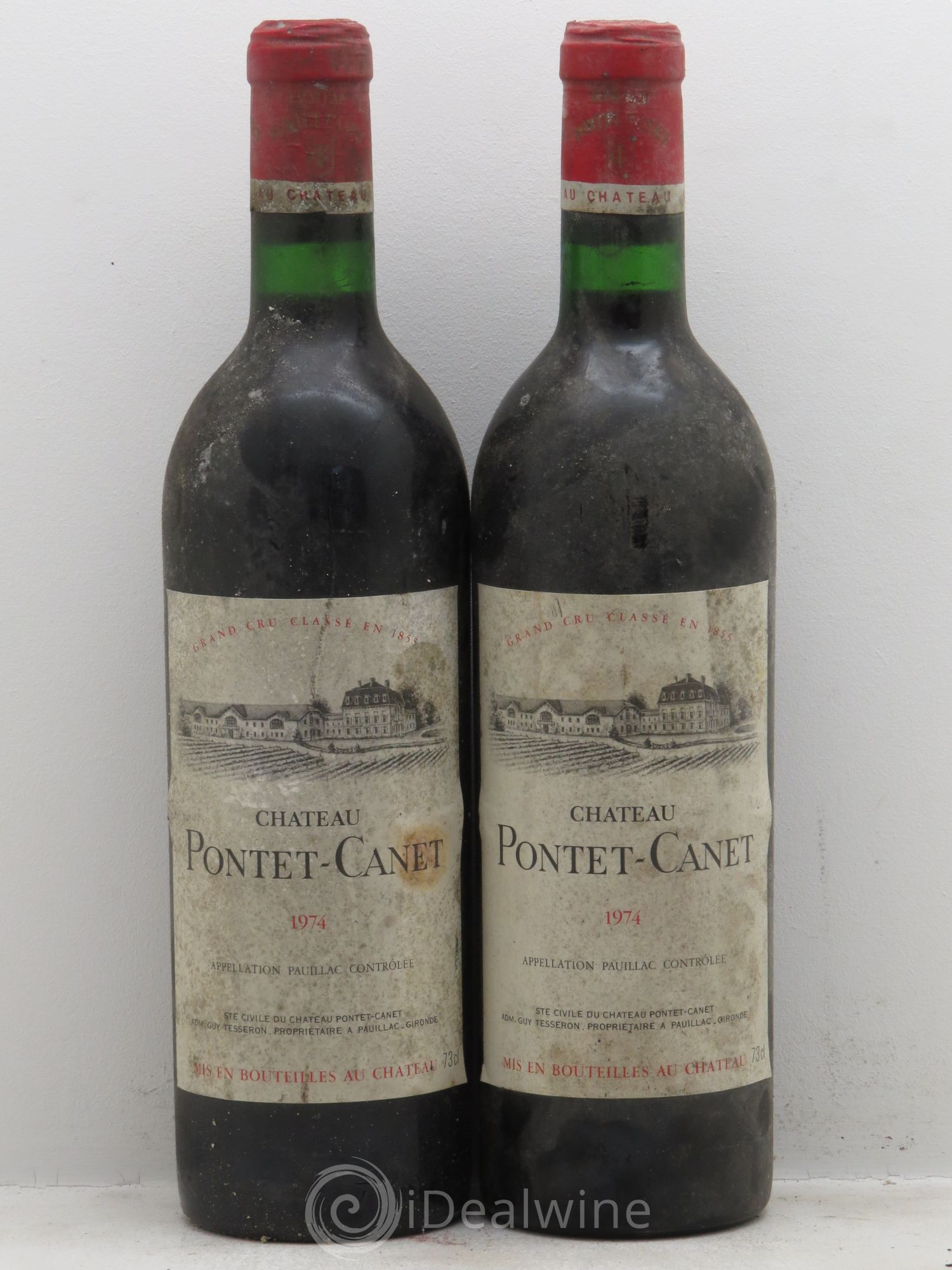 Château Pontet Canet 5ème Grand Cru Classé 1974 - Lot de 2 bouteilles - 0