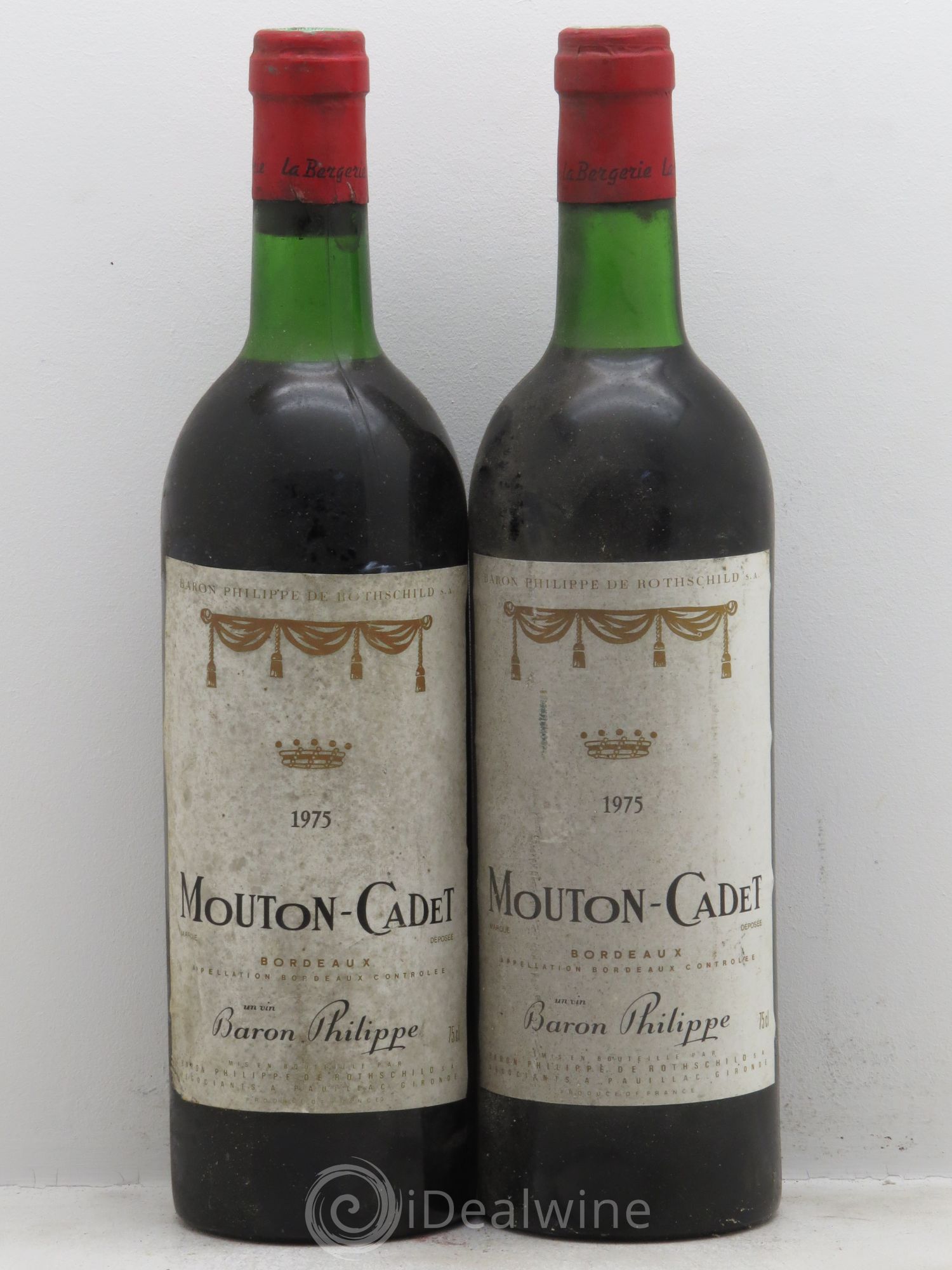 Château Mouton Cadet 1975 - Lot de 2 bouteilles - 0
