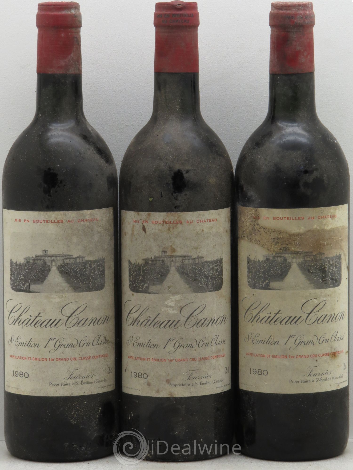 Château Canon 1er Grand Cru Classé B 1980 - Lot de 3 bouteilles - 0
