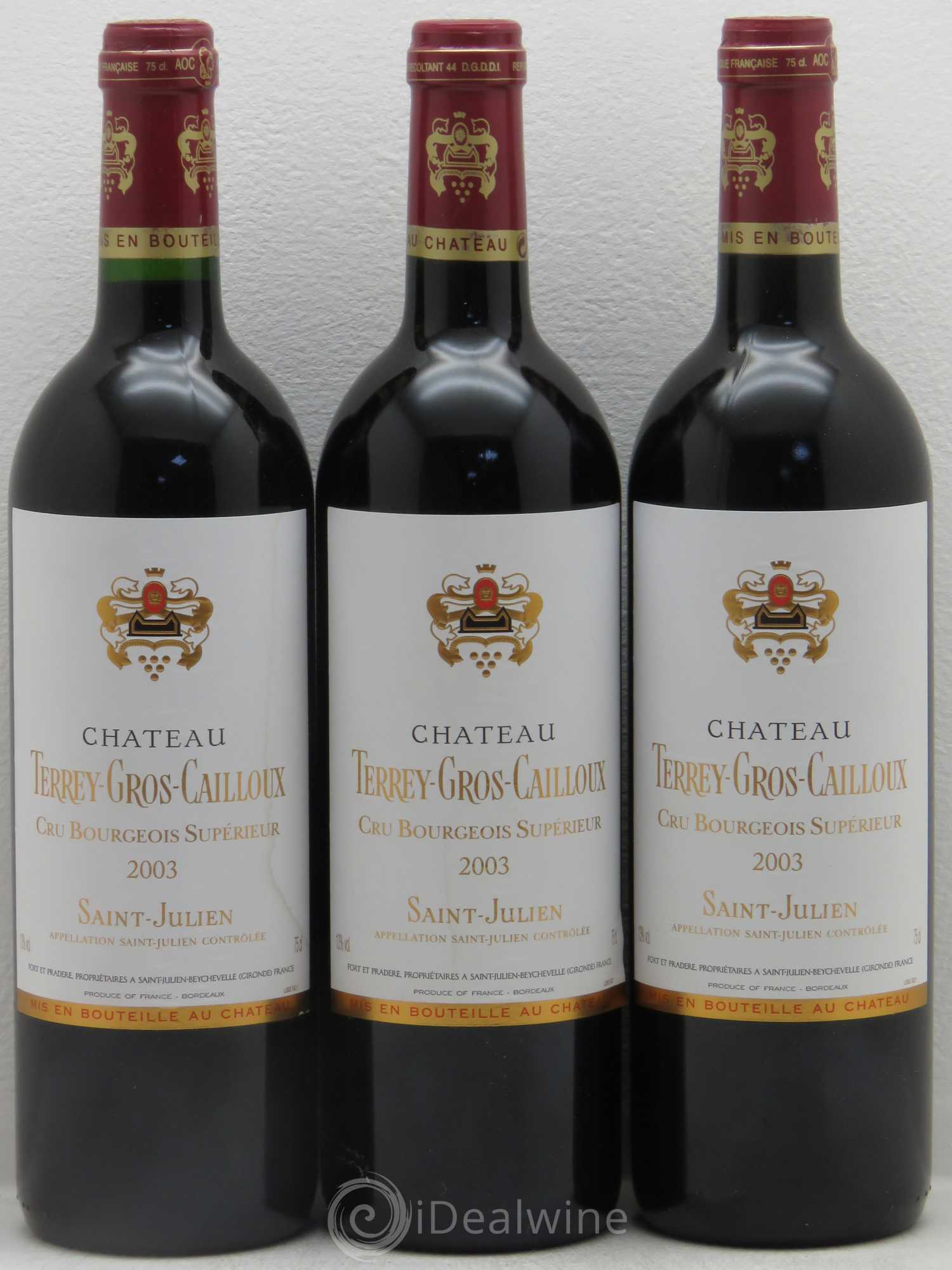 Château Terrey Gros Cailloux Cru Bourgeois 2003 - Lot de 12 bouteilles - 1