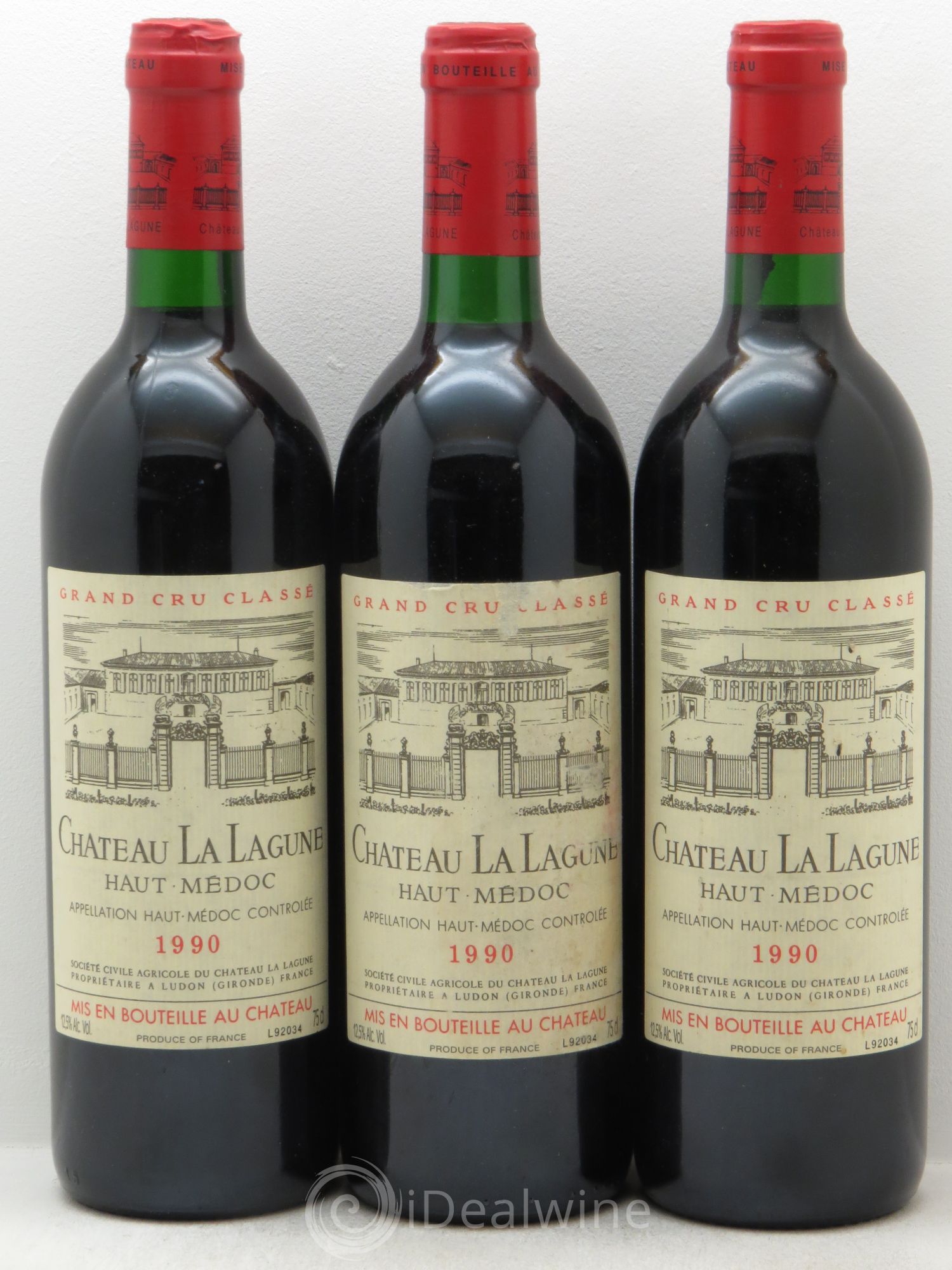 Château la Lagune 3ème Grand Cru Classé 1990 - Lot de 3 bouteilles - 0