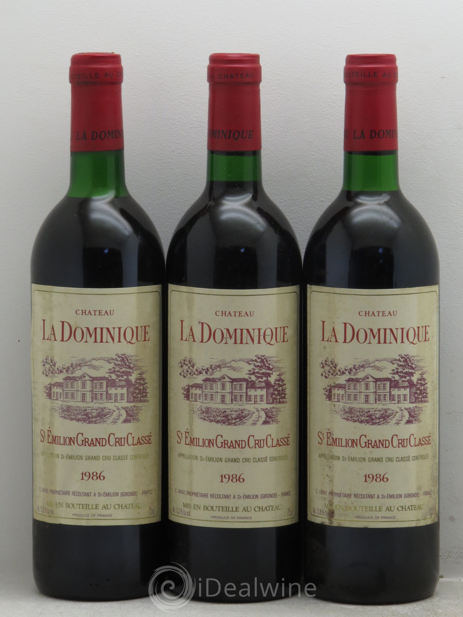 Château la Dominique Grand Cru Classé 1986 - Lot de 3 bouteilles - 0