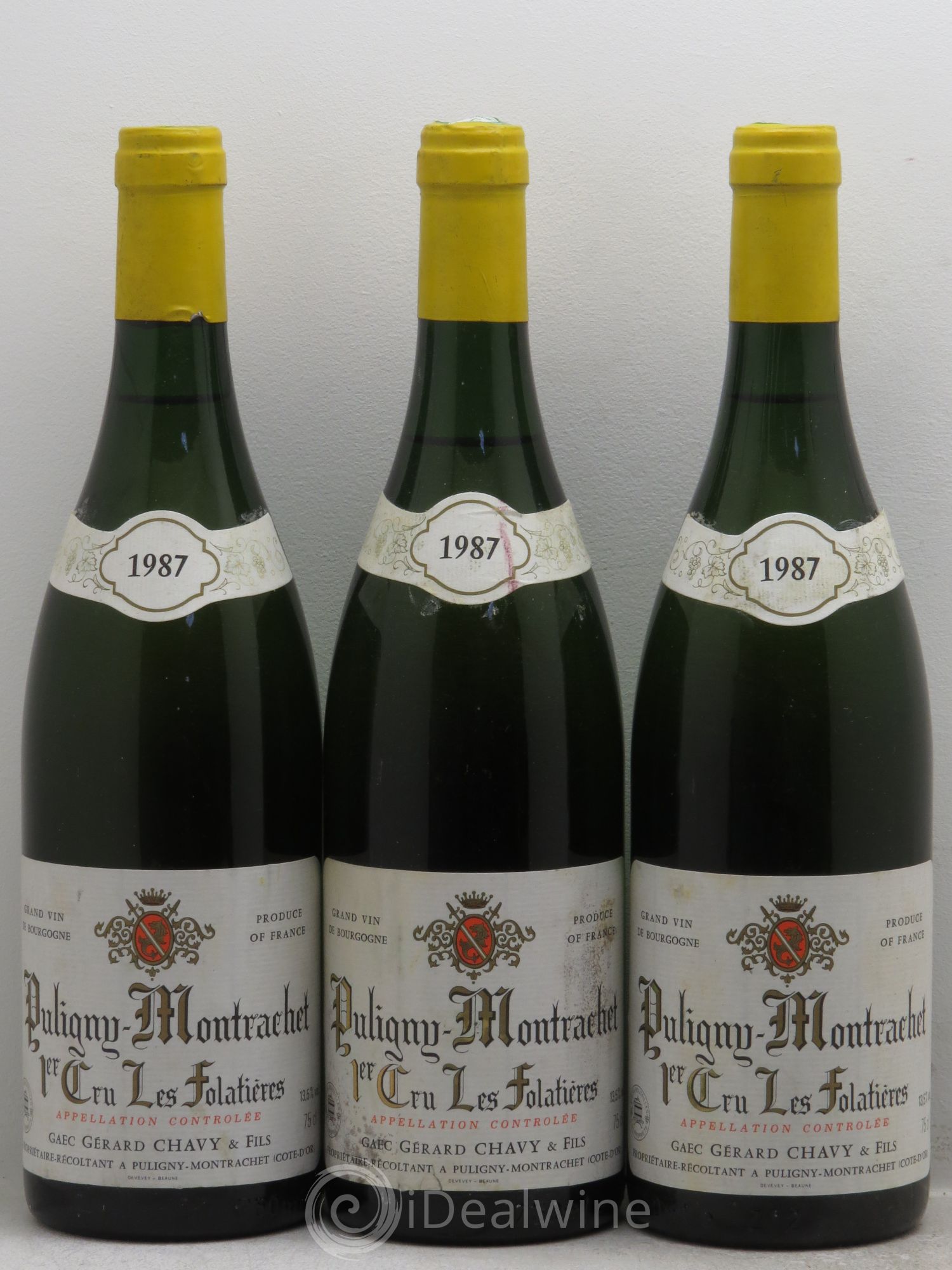 Puligny-Montrachet 1er Cru G.Chavy et Fils 1987 - Lot de 3 bouteilles - 0