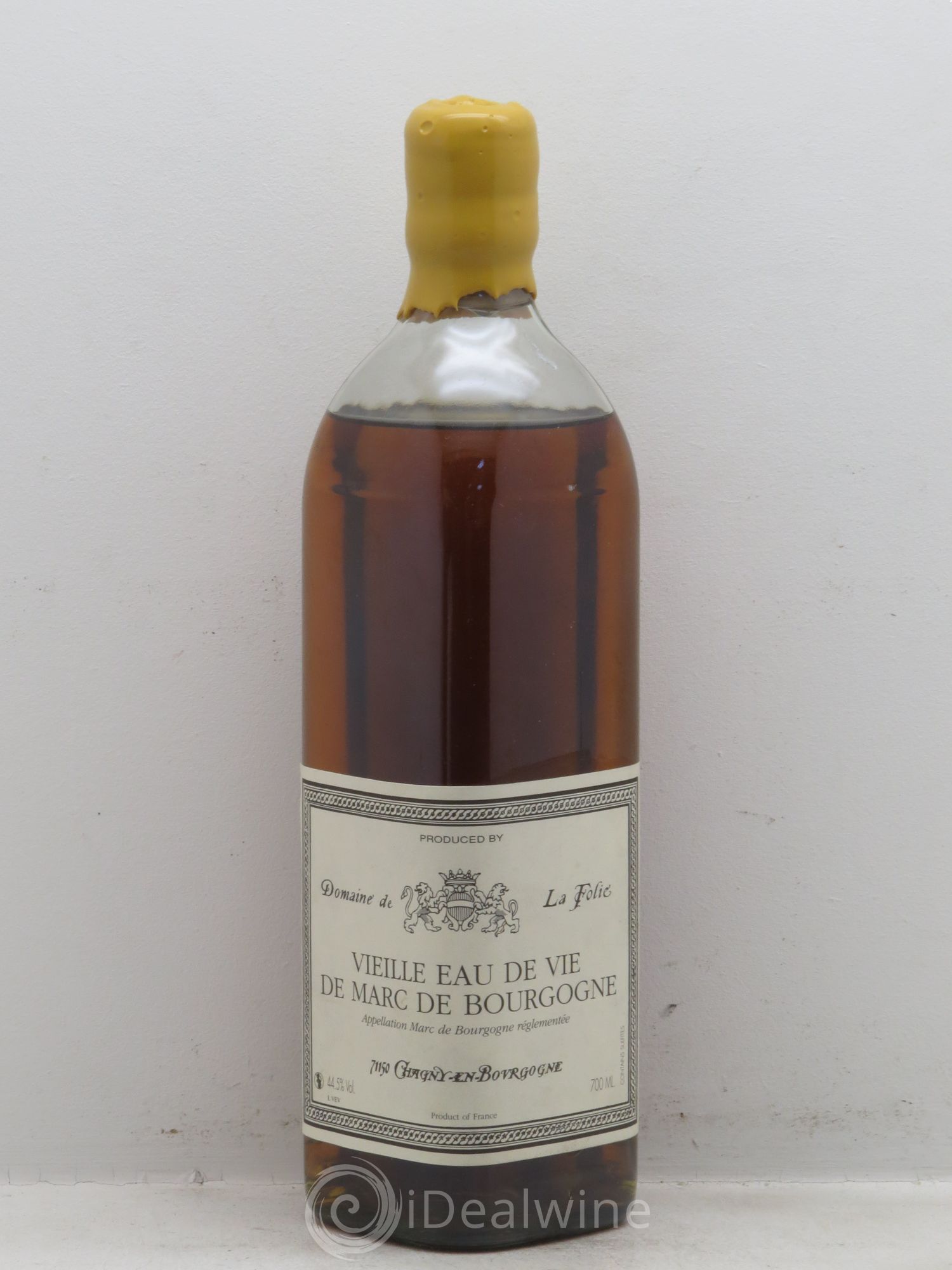 Alcools divers Vieille eau de Vie de marc de bourgogne Domaine de la Folie. Ambré 44.5° - Lotto di 1 bottiglia - 0