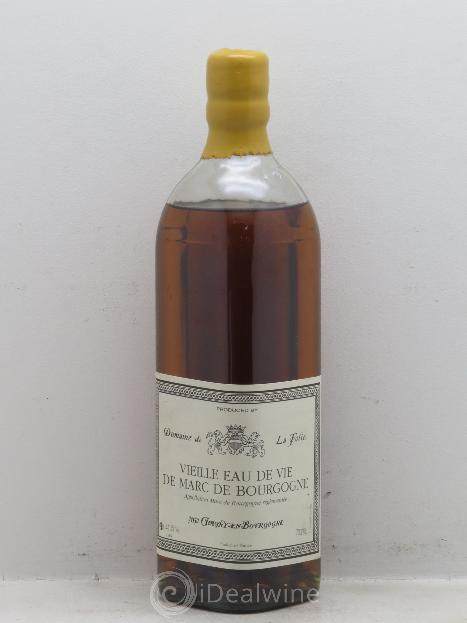 Alcools divers Vieille eau de Vie de marc de bourgogne Domaine de la Folie. Ambré 44.5° - Lot of 1 bottle - 0
