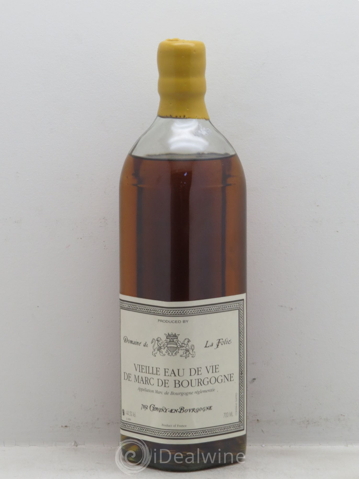 Alcools divers Vieille eau de Vie de marc de bourgogne Domaine de la Folie. Ambré 44.5° - Lot of 1 bottle - 0