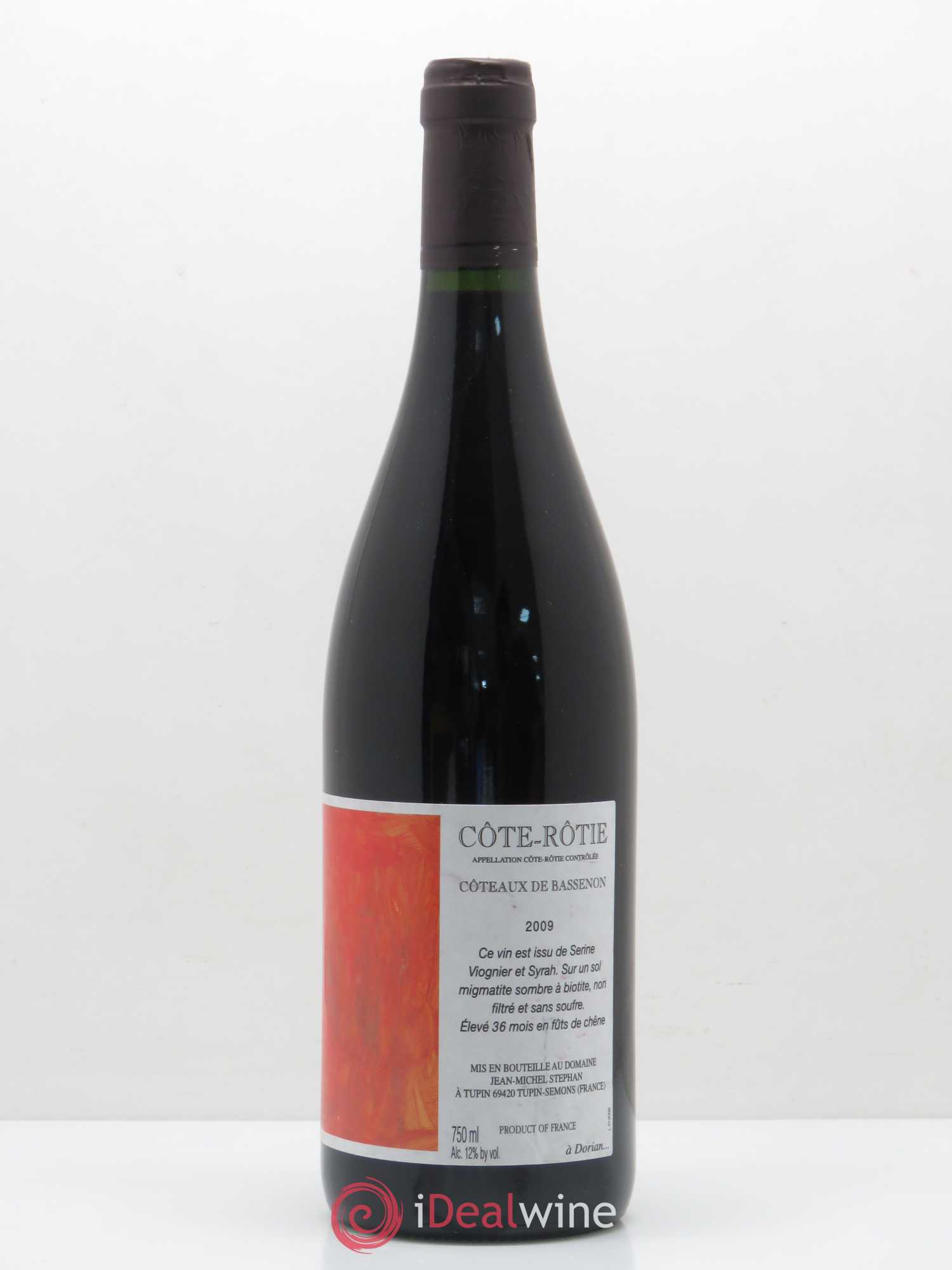 Côte-Rôtie Coteaux de Bassenon Jean-Michel Stephan (sans prix de réserve) 2009 - Lot de 1 bouteille - 1