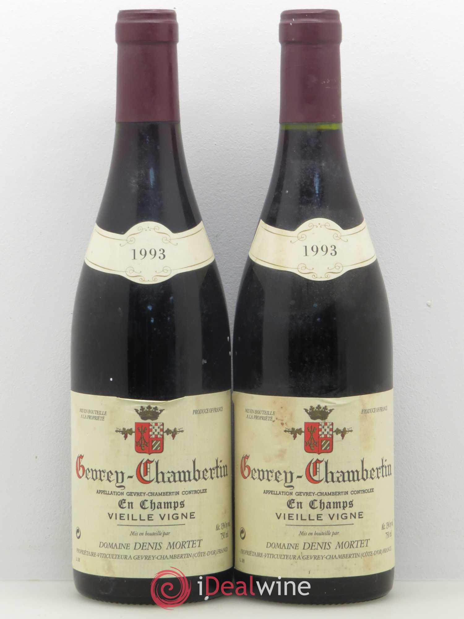 Gevrey-Chambertin En Champs Vieille Vigne Denis Mortet (Domaine) Vieilles Vignes 1993 - Lot de 2 bouteilles - 0