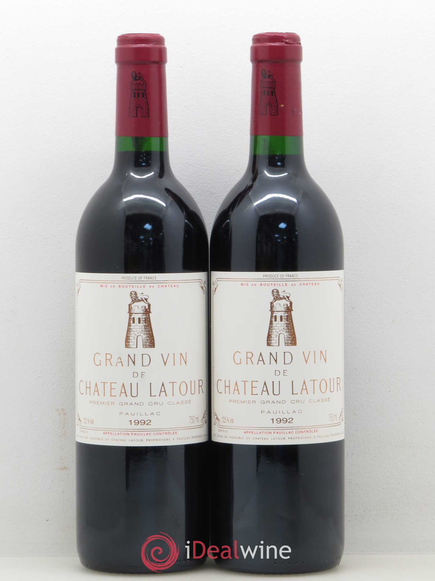 Château Latour 1er Grand Cru Classé 1992 - Lot de 2 bouteilles - 0