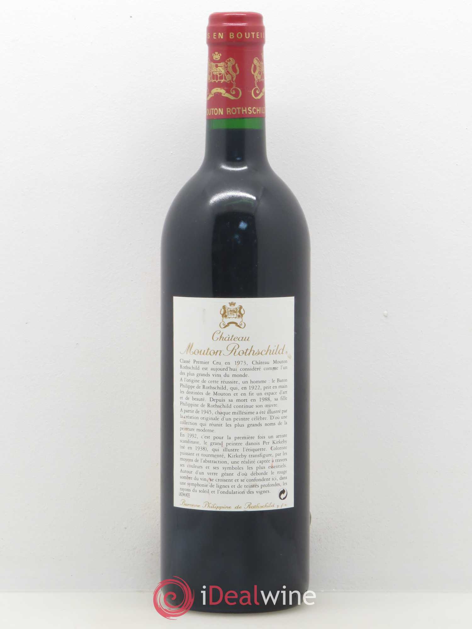 Château Mouton Rothschild 1er Grand Cru Classé 1992 - Lot de 1 bouteille - 1