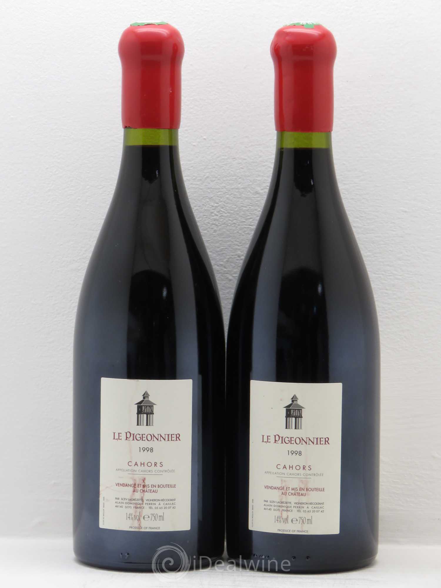 Cahors Château Lagrezette Le Pigeonnier Alain Dominique Perrin 1998 - Lot de 2 bouteilles - 1