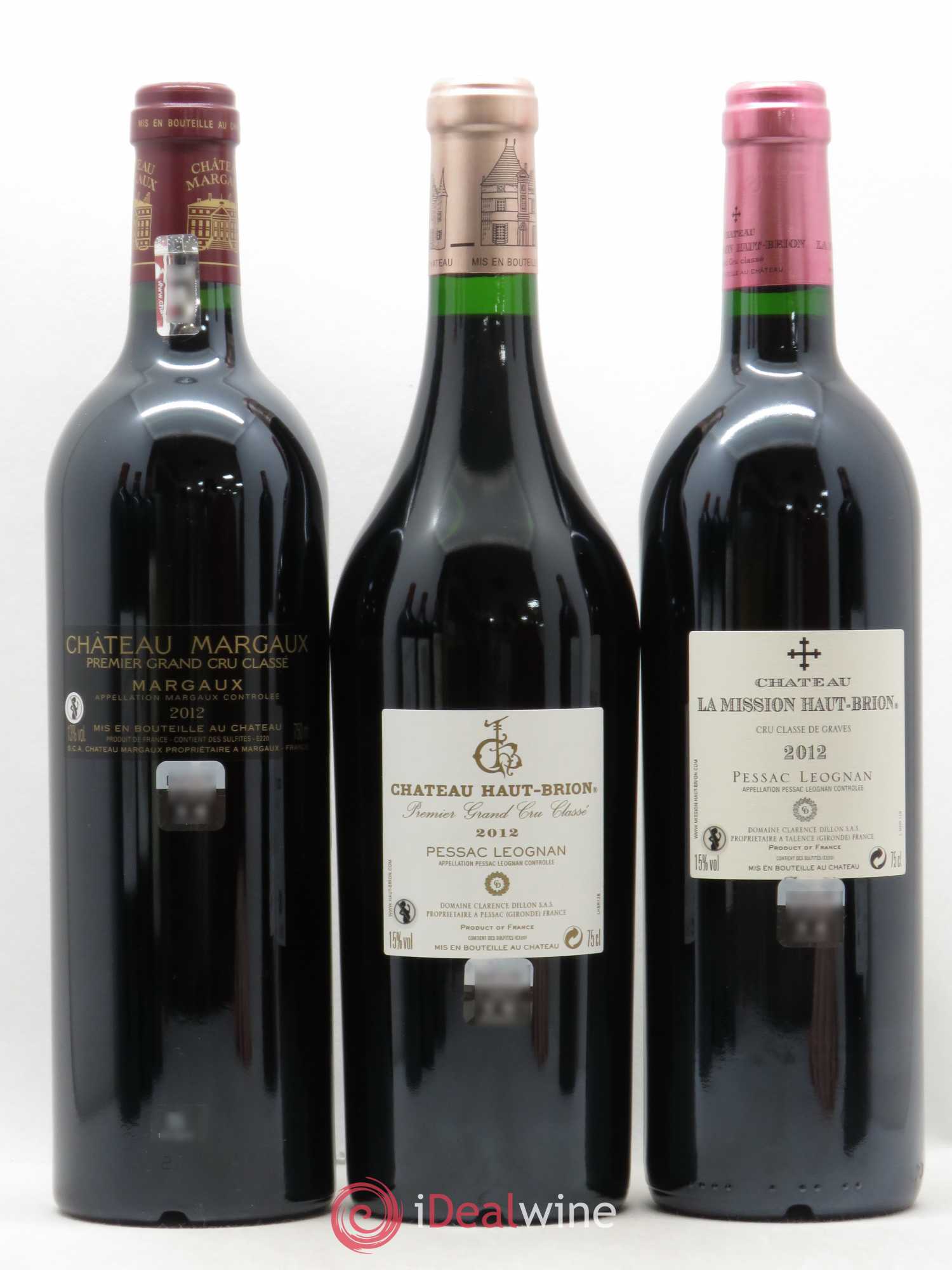 Caisse Collection Duclot 2012 1 Petrus, 1 Lafite Rothschild, 1 Mouton Rothschild, 1 Margaux, 1 Haut-Brion, 1 La Mission Haut-Brion, 1 Cheval Blanc 2012 - Posten von 7 Flaschen - 3