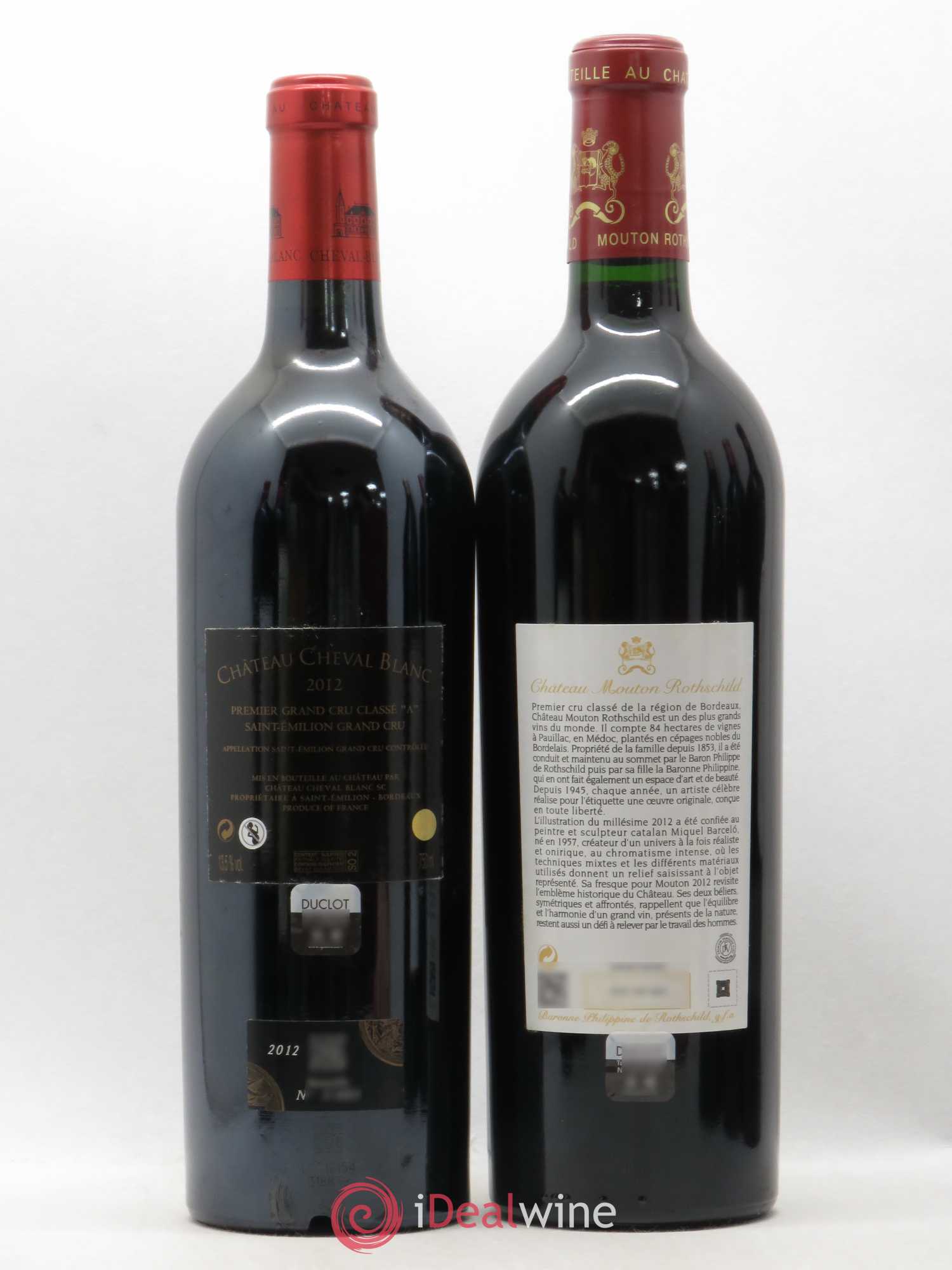 Caisse Collection Duclot 2012 1 Petrus, 1 Lafite Rothschild, 1 Mouton Rothschild, 1 Margaux, 1 Haut-Brion, 1 La Mission Haut-Brion, 1 Cheval Blanc 2012 - Posten von 7 Flaschen - 5