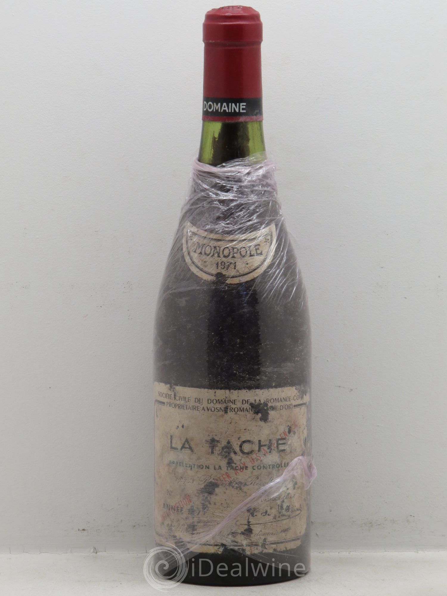La Tâche Grand Cru Domaine de la Romanée-Conti 1971 - Lot de 1 bouteille - 0