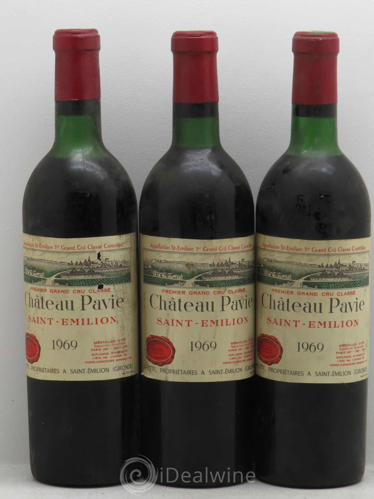 Château Pavie 1er Grand Cru Classé A 1969 - Lot de 3 bouteilles - 0