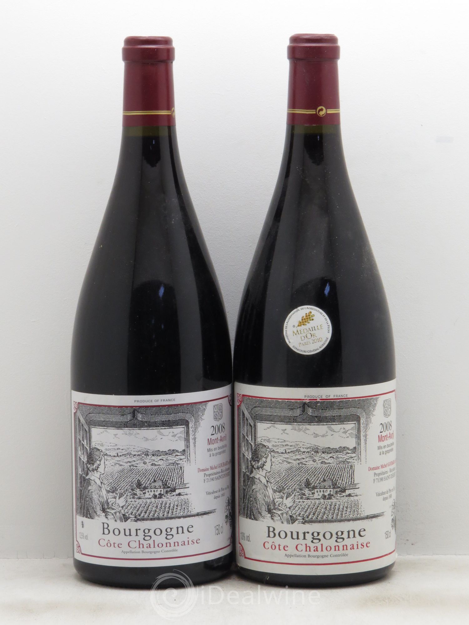 Bourgogne Côtes Chalonnaise Domaine Michel Goubard Mont Avril (sans prix de réserve) 2008 - Posten von 2 Magnum - 0