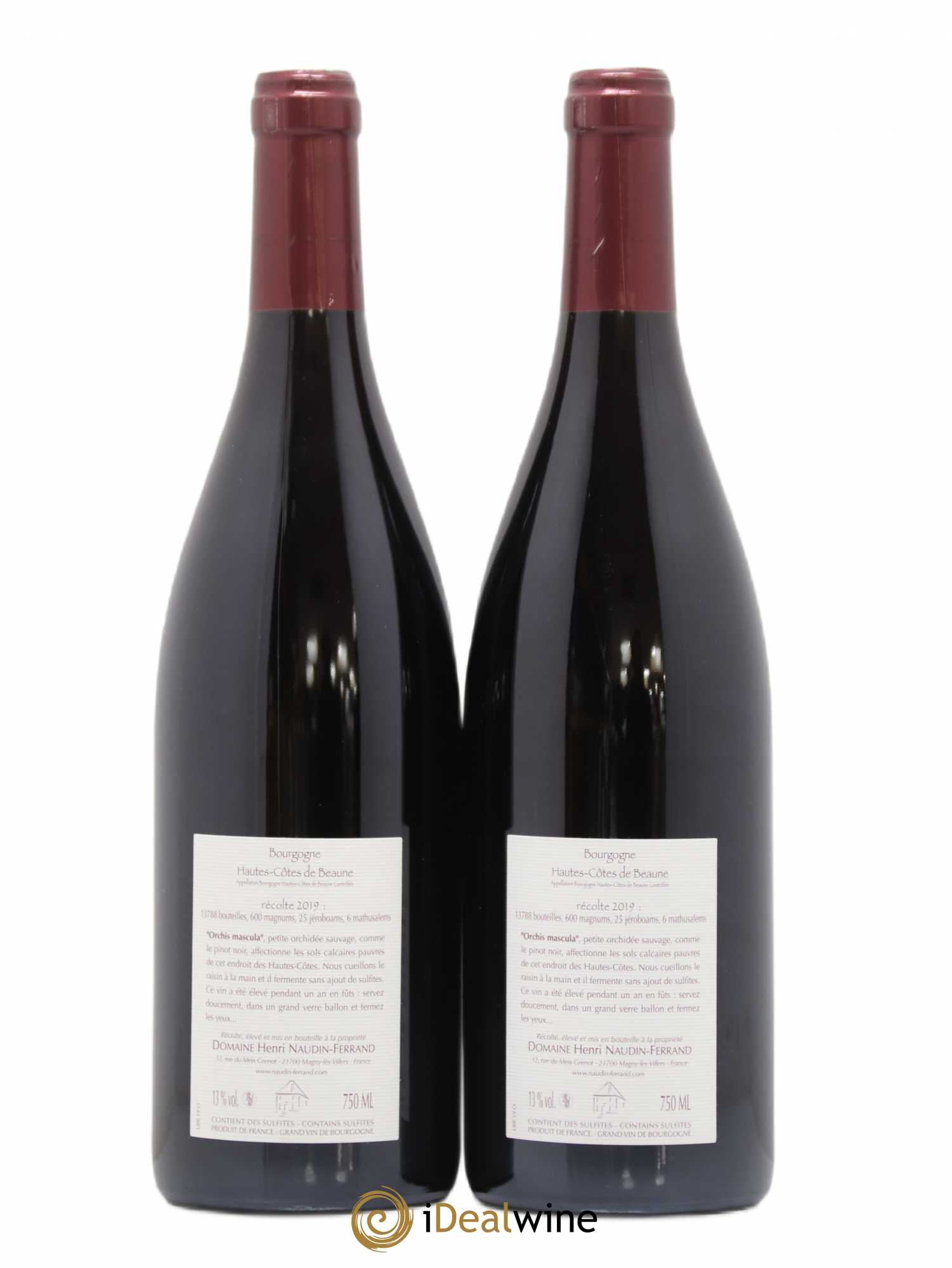 Hautes-Côtes de Beaune Orchis Mascula Naudin-Ferrand (Domaine) 2019 - Lot de 2 bouteilles - 1