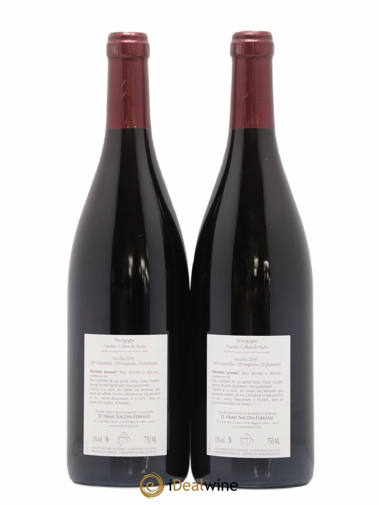 Hautes-Côtes de Nuits Myosotis Arvensis Naudin-Ferrand (Domaine) 2019 - Lot de 2 bouteilles - 1