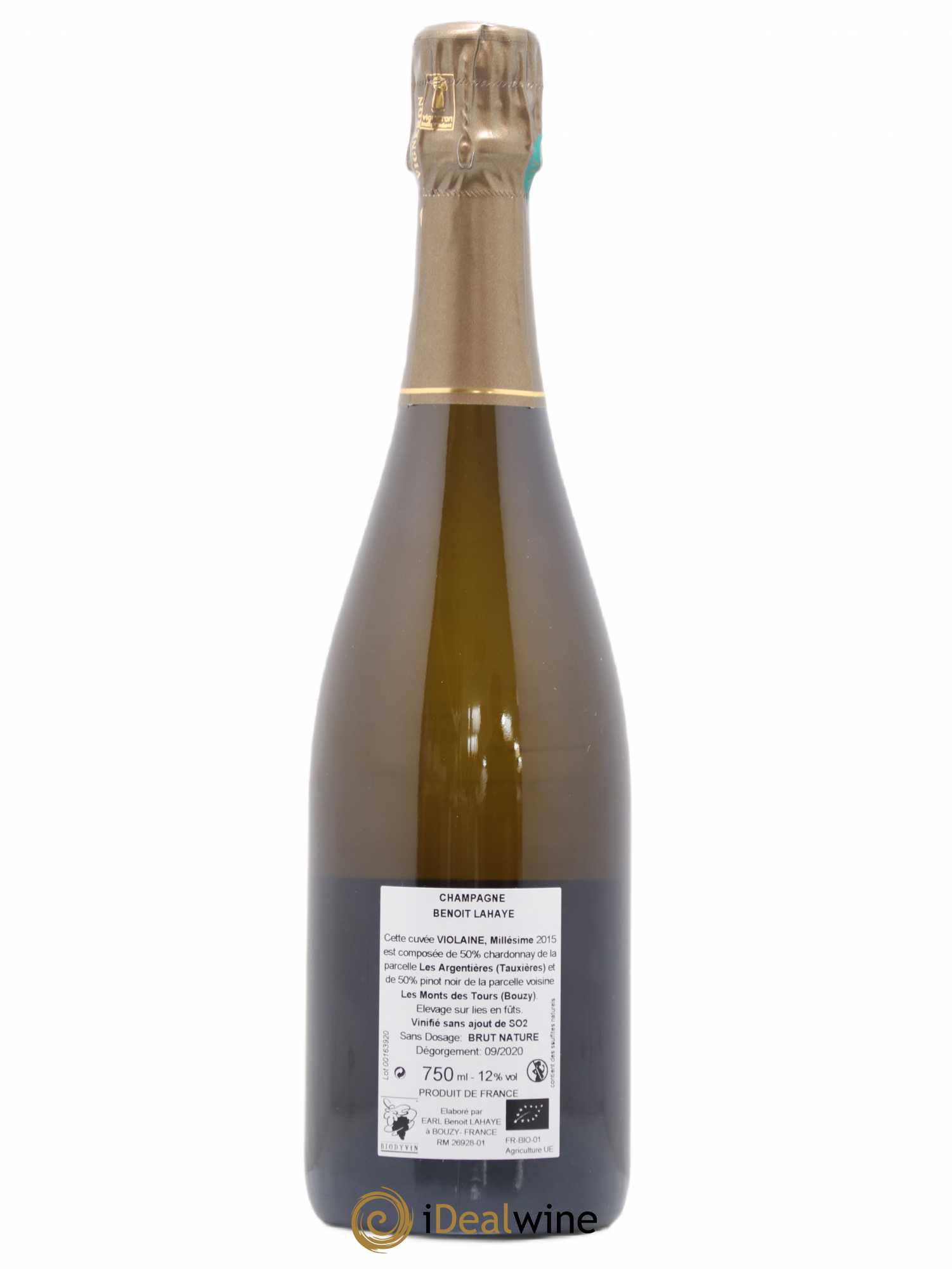 Violaine Brut Nature Benoit Lahaye 2015 - Lot de 1 bouteille - 1