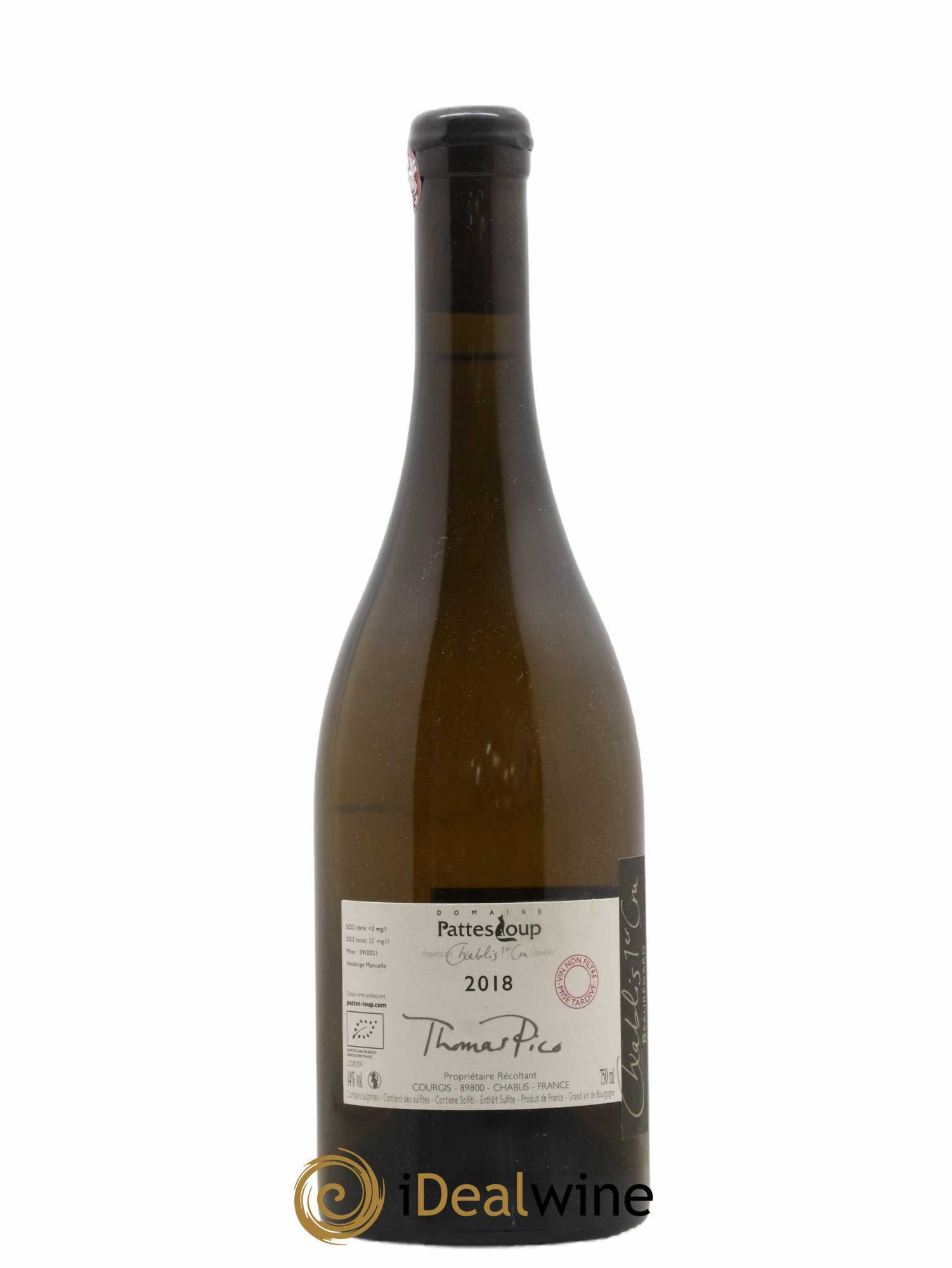 Chablis 1er Cru Beauregard Pattes Loup (Domaine)  2018 - Lotto di 1 bottiglia - 1