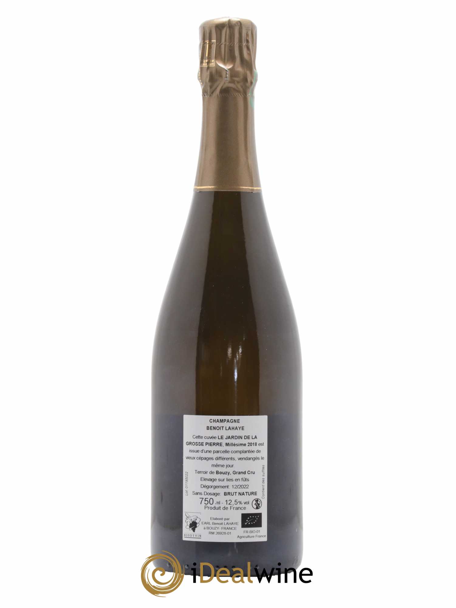 Le Jardin de la Grosse Pierre Brut Nature Benoit Lahaye  2018 - Lot de 1 bouteille - 1