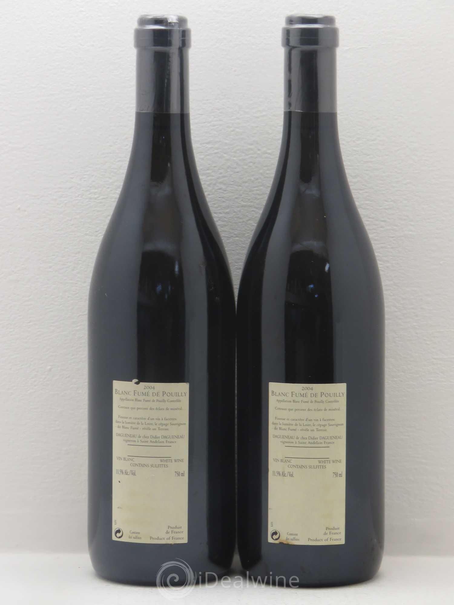Pouilly-Fumé Blanc Fumé de Pouilly Dagueneau (Domaine Didier - Louis-Benjamin) 2004 - Lot de 2 bouteilles - 1