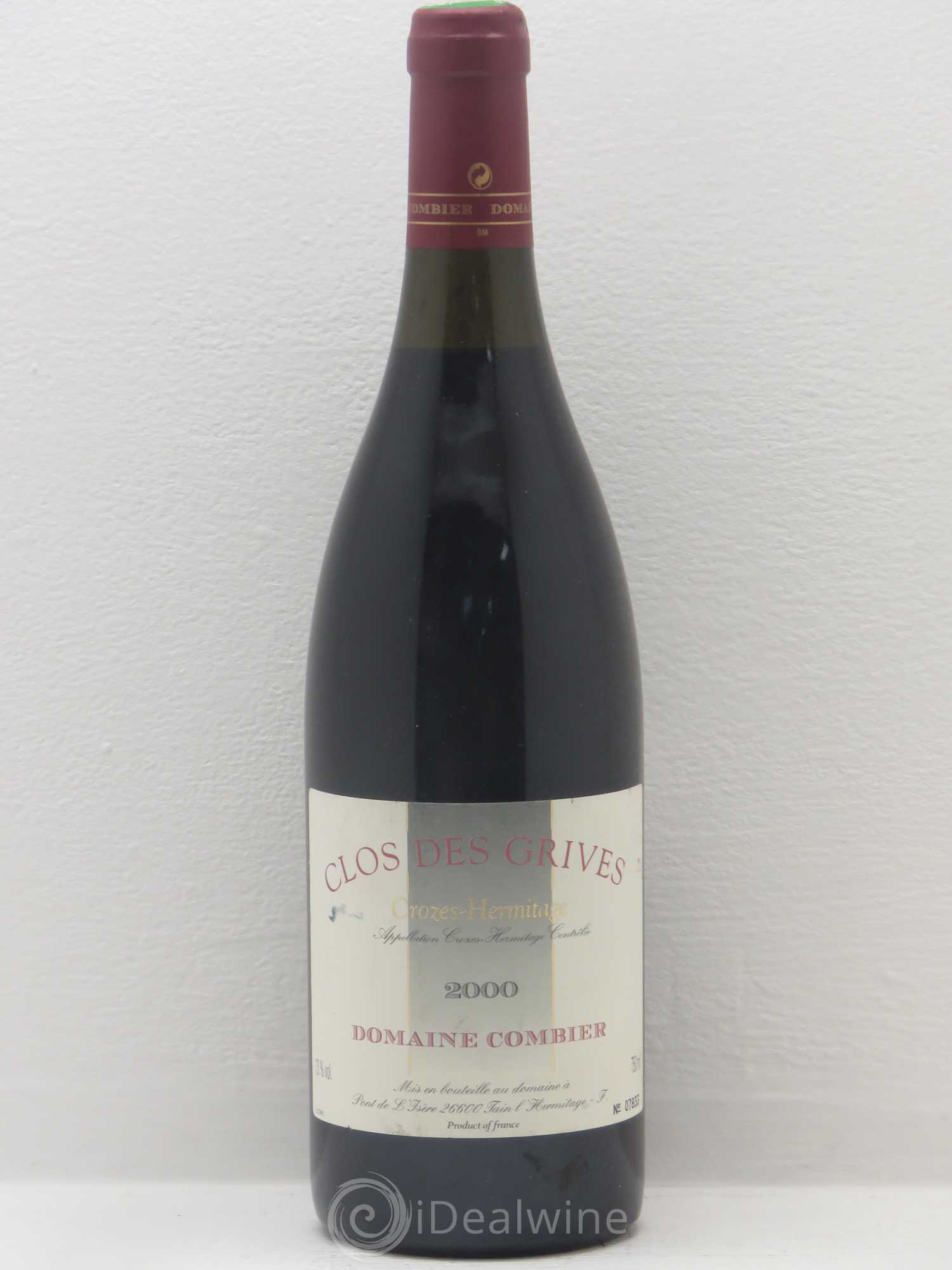Crozes-Hermitage Clos des Grives Combier 2000 - Lot de 1 bouteille - 0