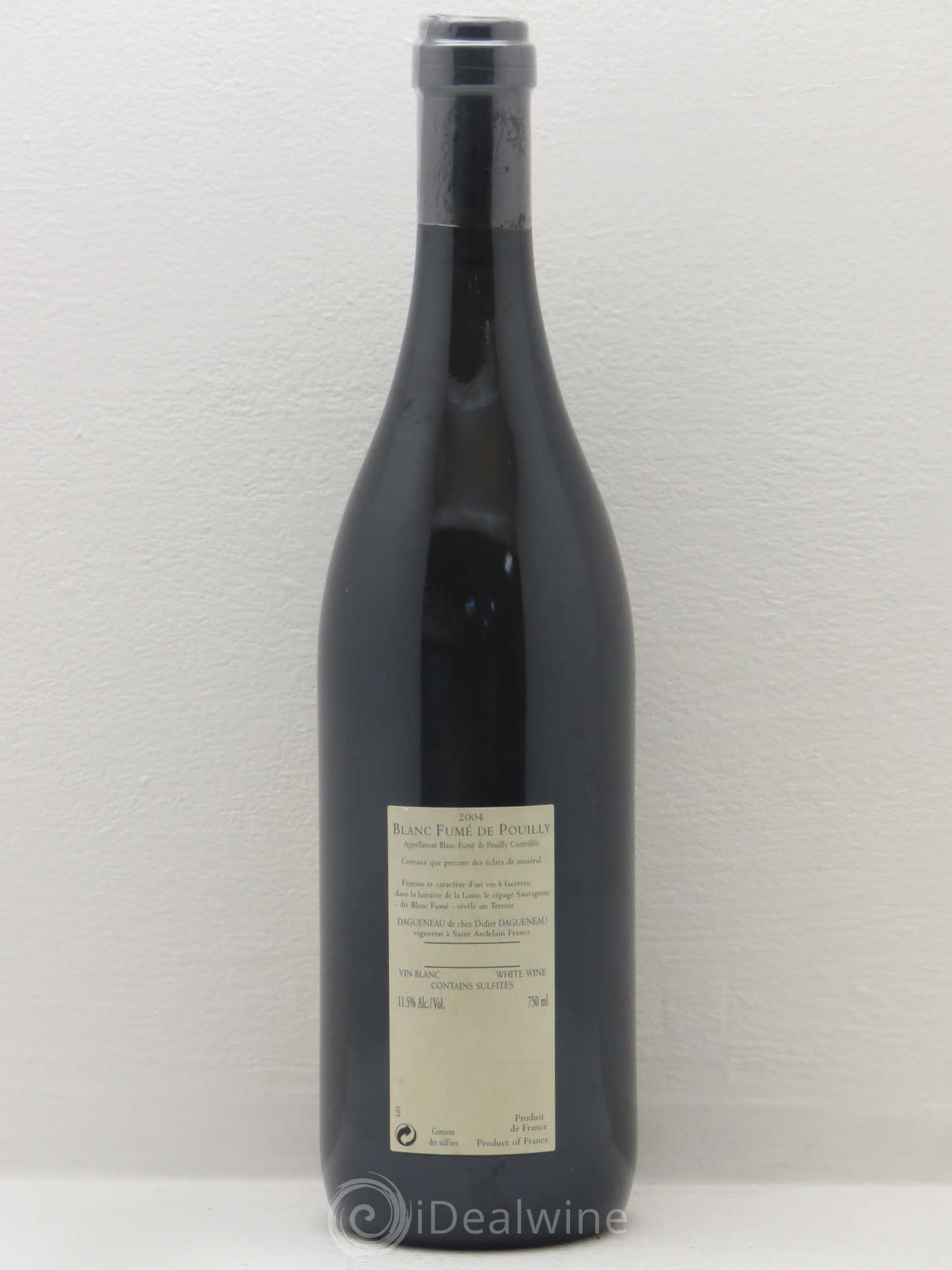 Pouilly-Fumé Blanc Fumé de Pouilly Dagueneau (Domaine Didier - Louis-Benjamin) 2004 - Lot de 1 bouteille - 1