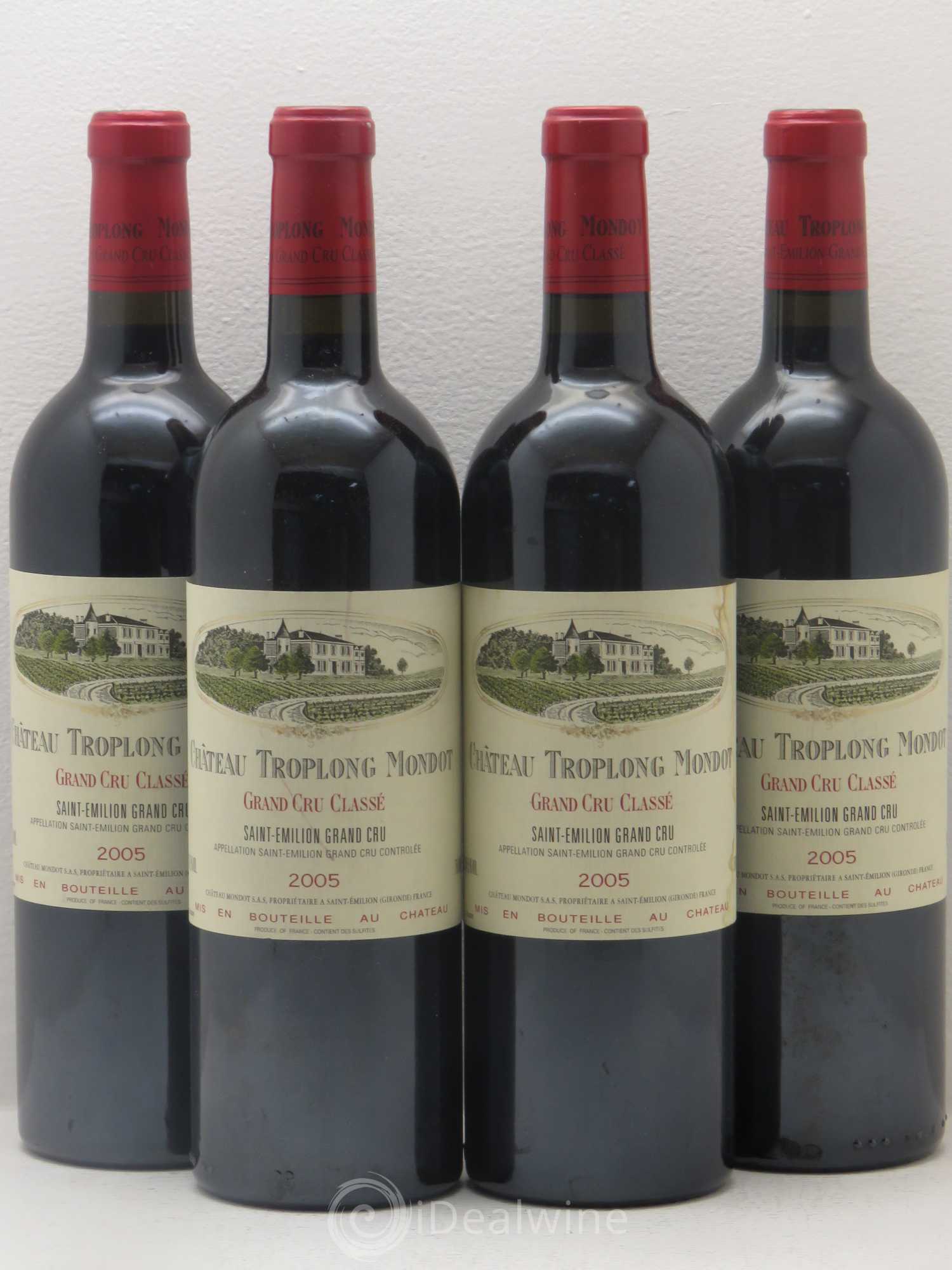 Château Troplong Mondot 1er Grand Cru Classé B 2005 - Lot de 4 bouteilles - 0