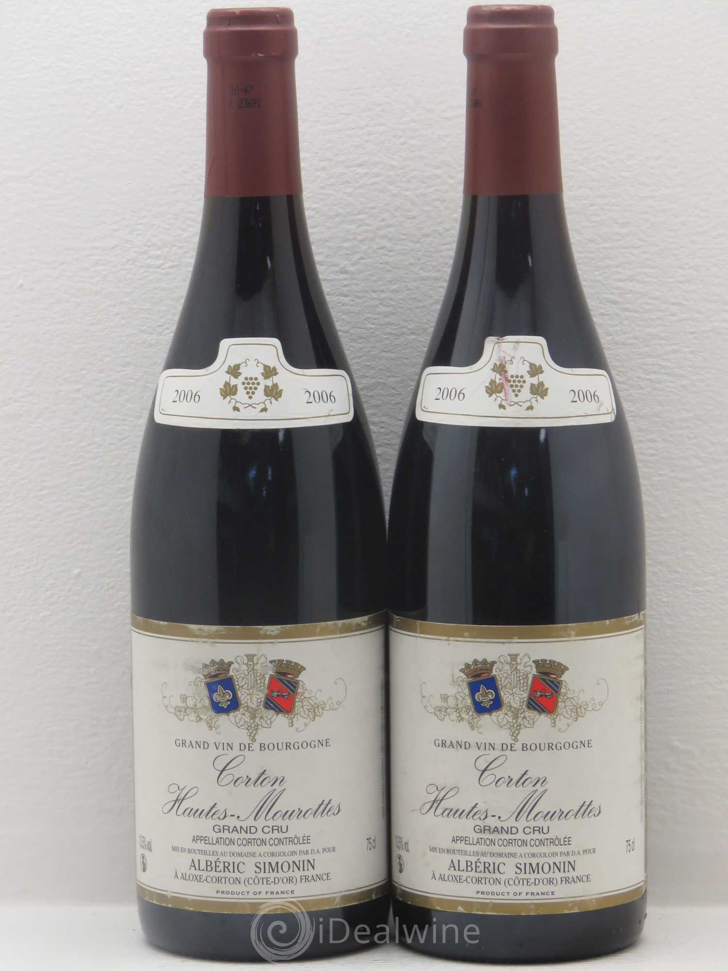 Corton Grand Cru Hautes Murailles Alberic Simonin 2006 - Posten von 2 Flaschen - 0