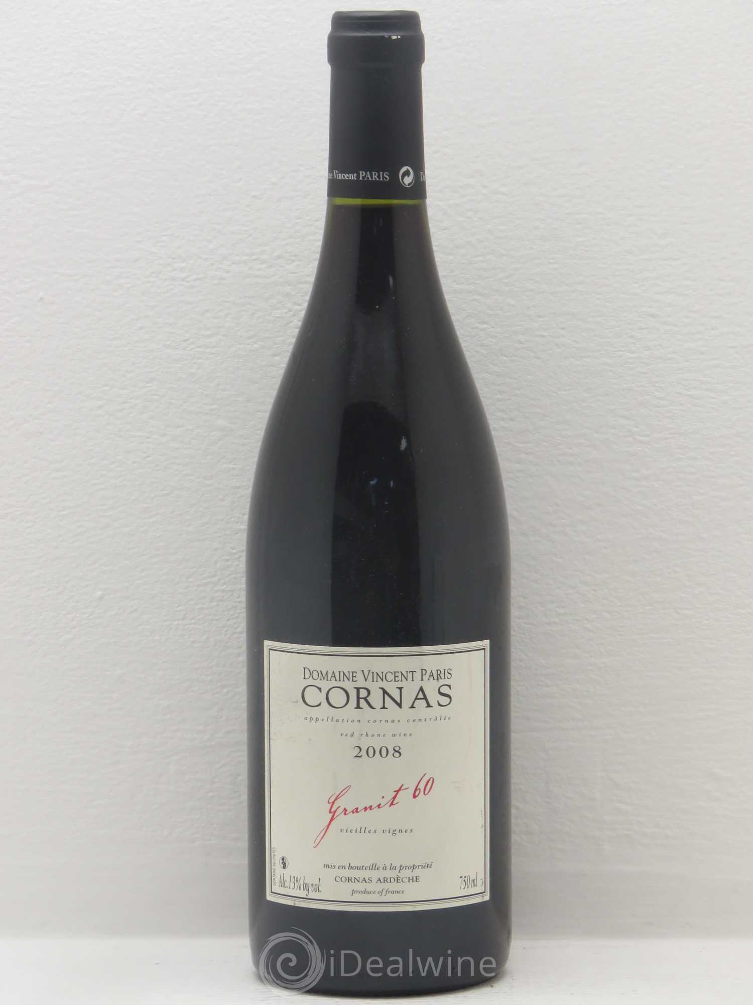 Cornas Granit 60 Vieilles Vignes Vincent Paris 2008 - Lot de 1 bouteille - 0