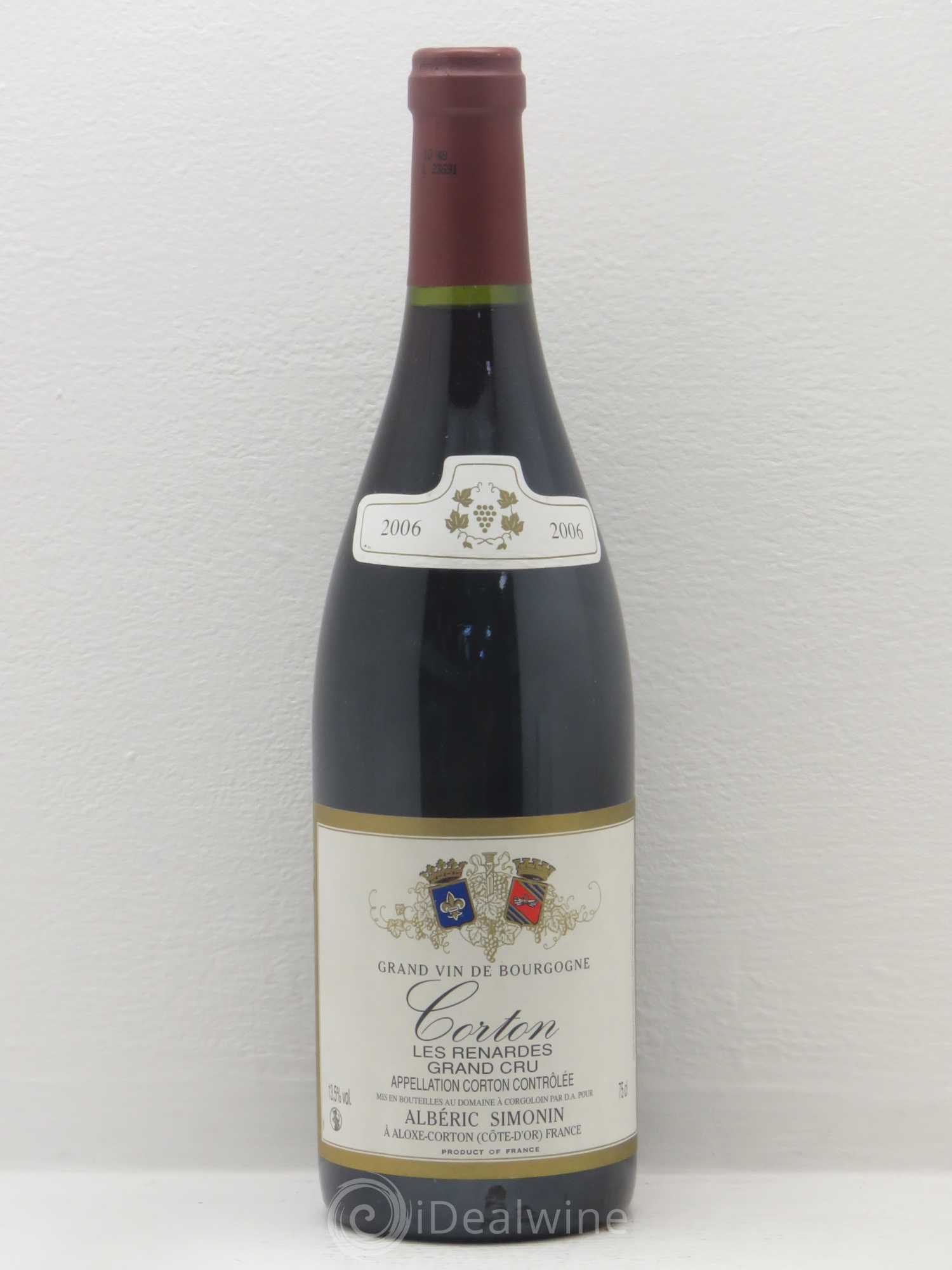 Corton Grand Cru Les Renardes Simonin 2006 - Posten von 1 Flasche - 0