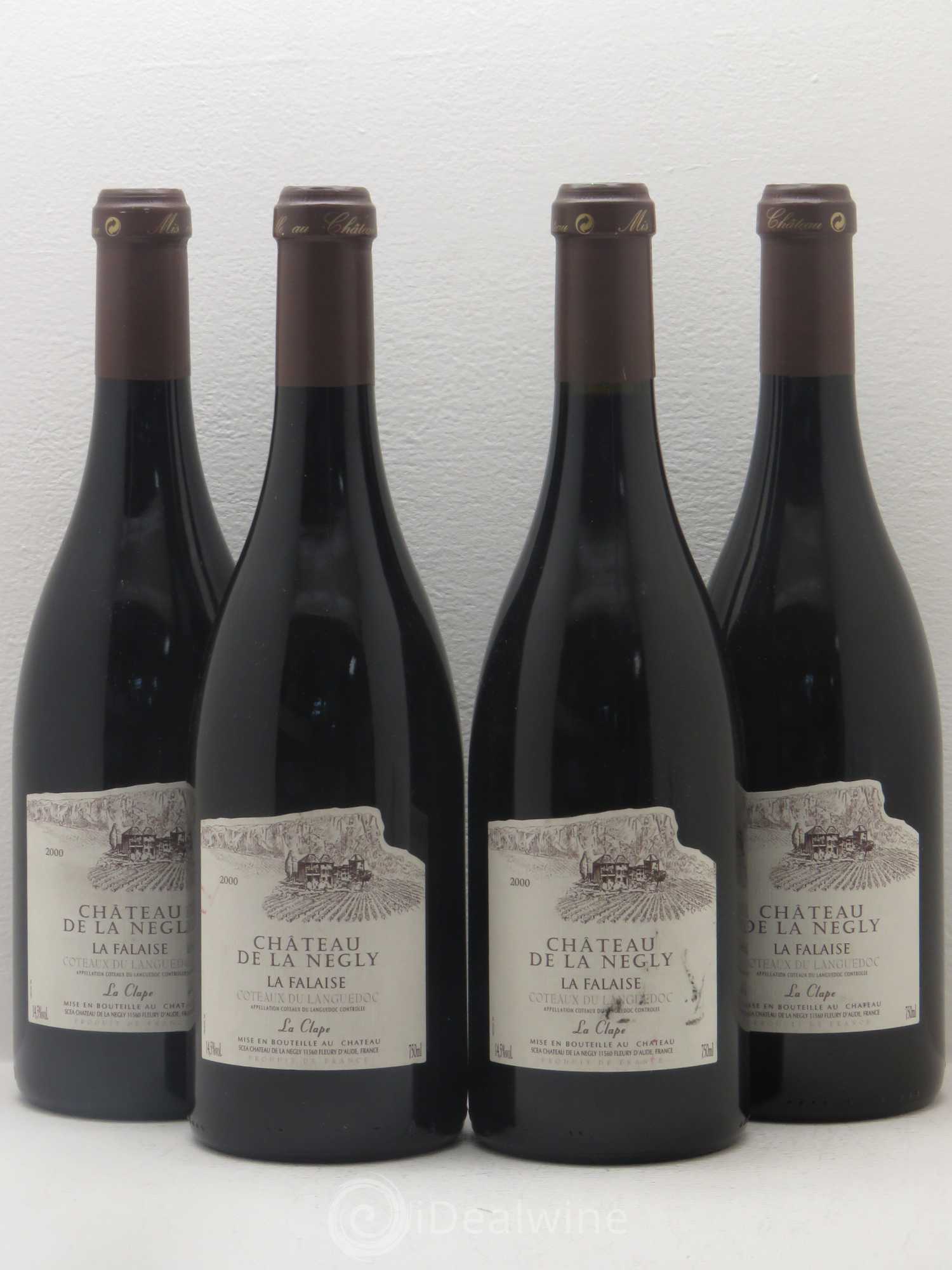 La Clape Château de La Négly La Falaise Jean Paux-Rosset 2000 - Lot de 4 bouteilles - 0