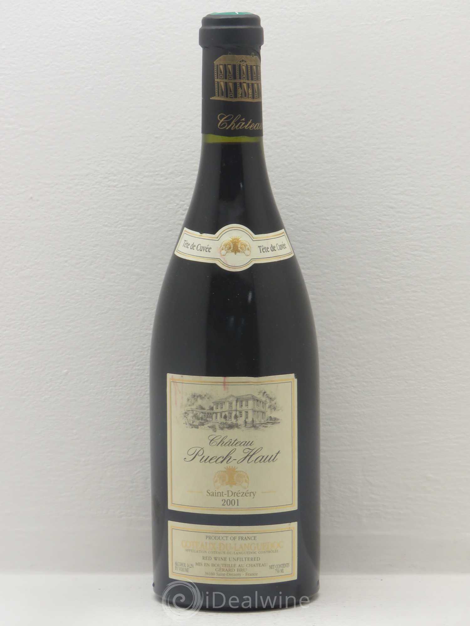 Coteaux du Languedoc Château Puech-Haut Gérard Bru Tête de Cuvée 2001 - Lot de 1 bouteille - 0