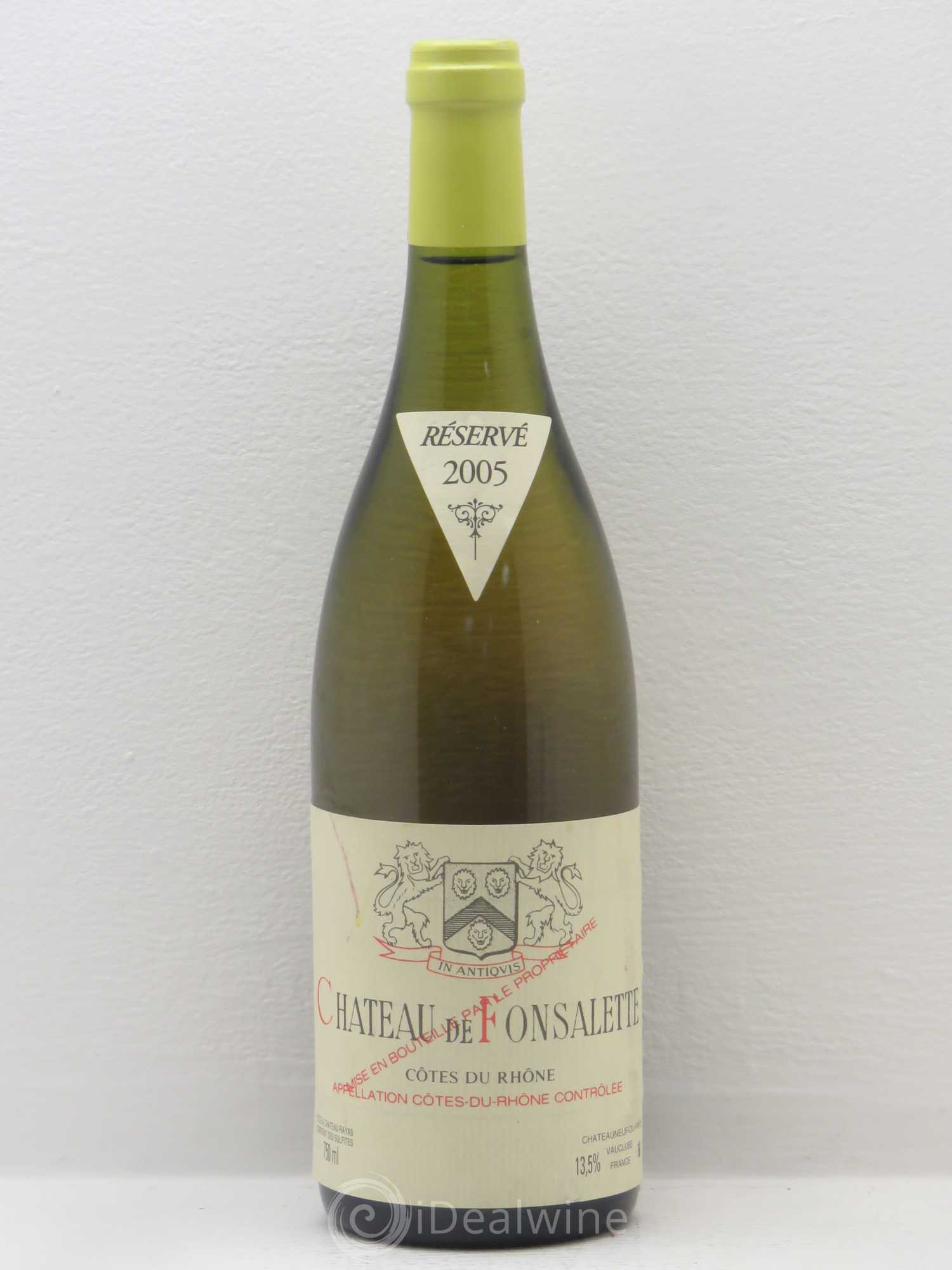 Côtes-du-Rhône Château de Fonsalette Emmanuel Reynaud 2005 - Lot de 1 bouteille - 0