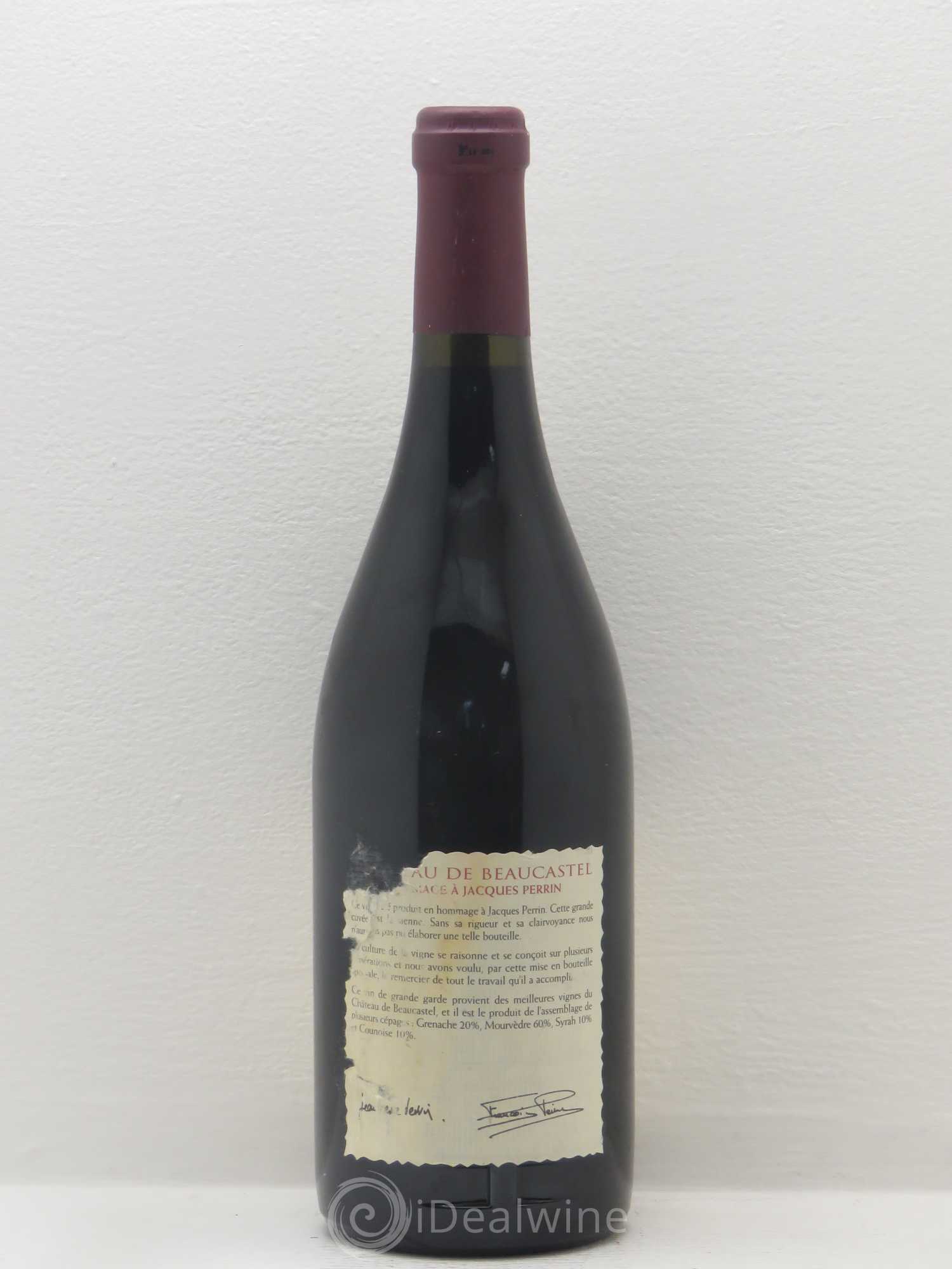 Châteauneuf-du-Pape Château de Beaucastel Hommage à Jacques Perrin Famille Perrin 2000 - Lot de 1 bouteille - 1