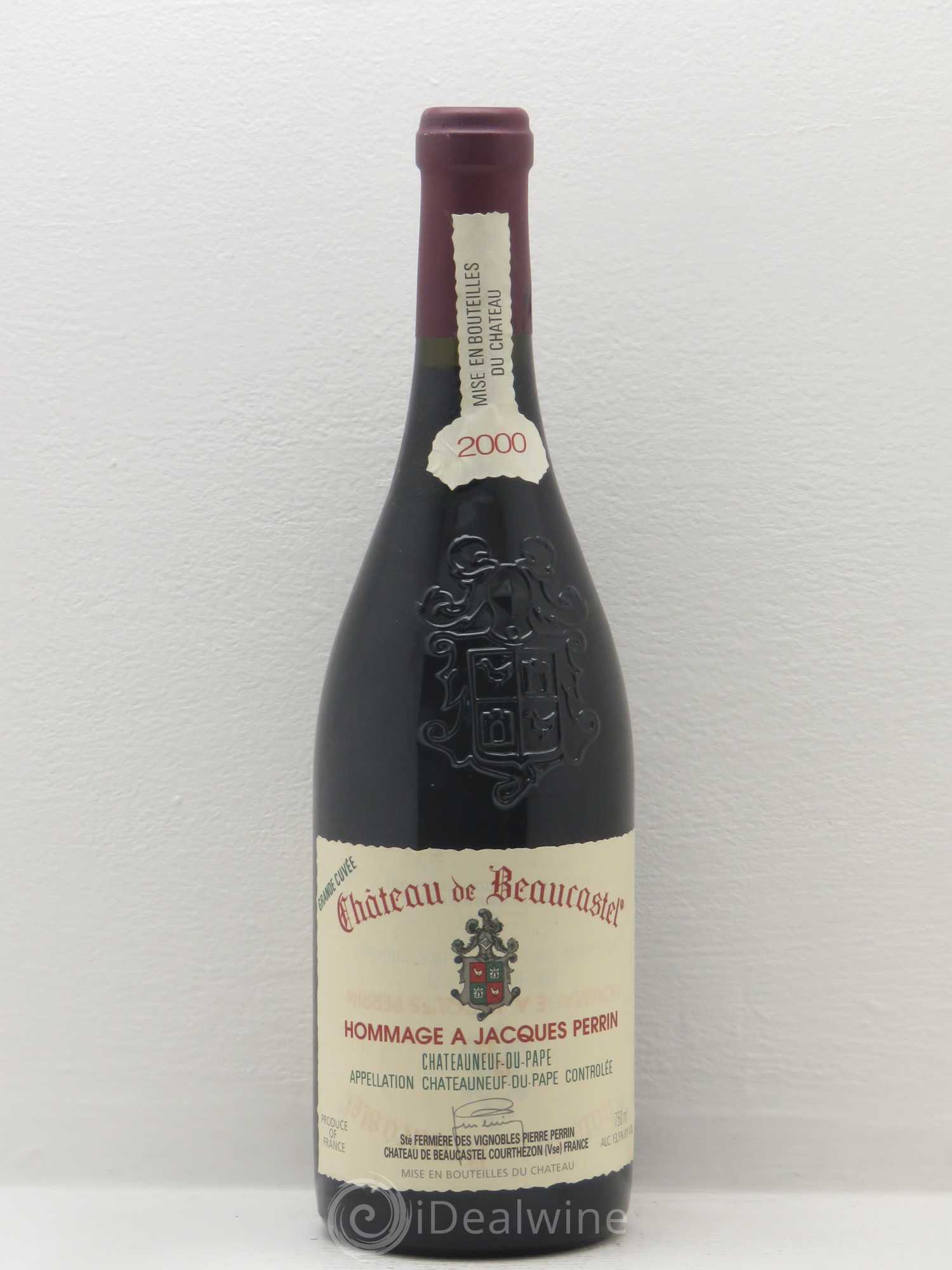 Châteauneuf-du-Pape Château de Beaucastel Hommage à Jacques Perrin Famille Perrin 2000 - Lot de 1 bouteille - 0