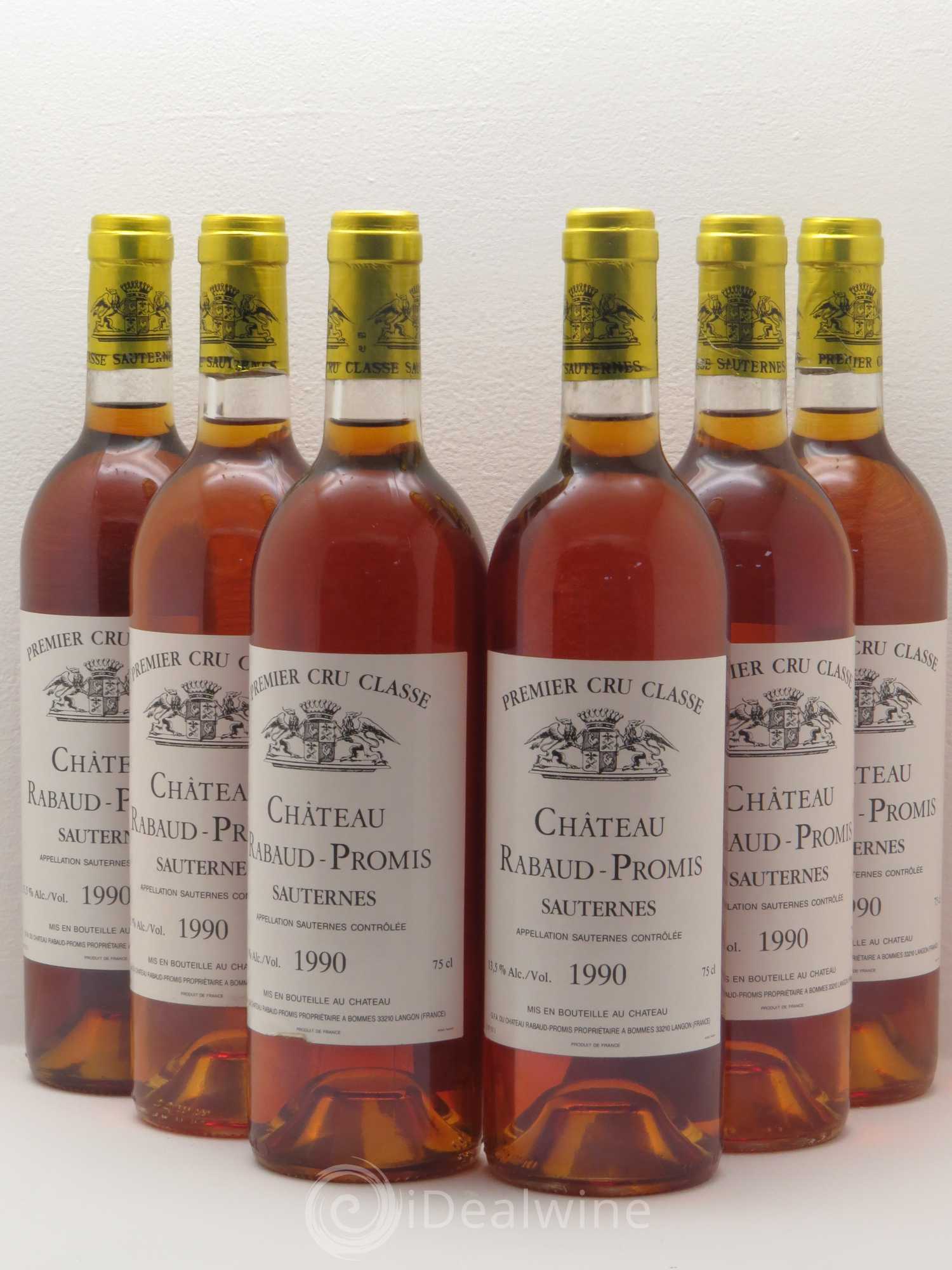 Château Rabaud Promis 1er Grand Cru Classé 1990 - Lotto di 6 bottiglie - 0