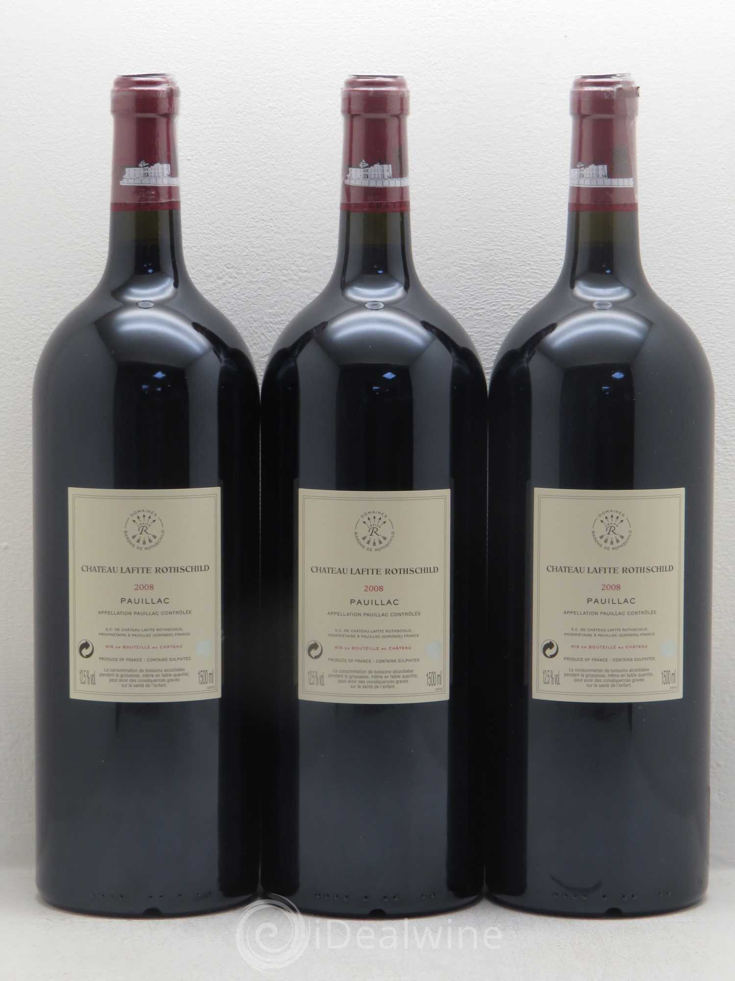 Château Lafite Rothschild 1er Grand Cru Classé 2008 - Lot de 3 magnums - 1