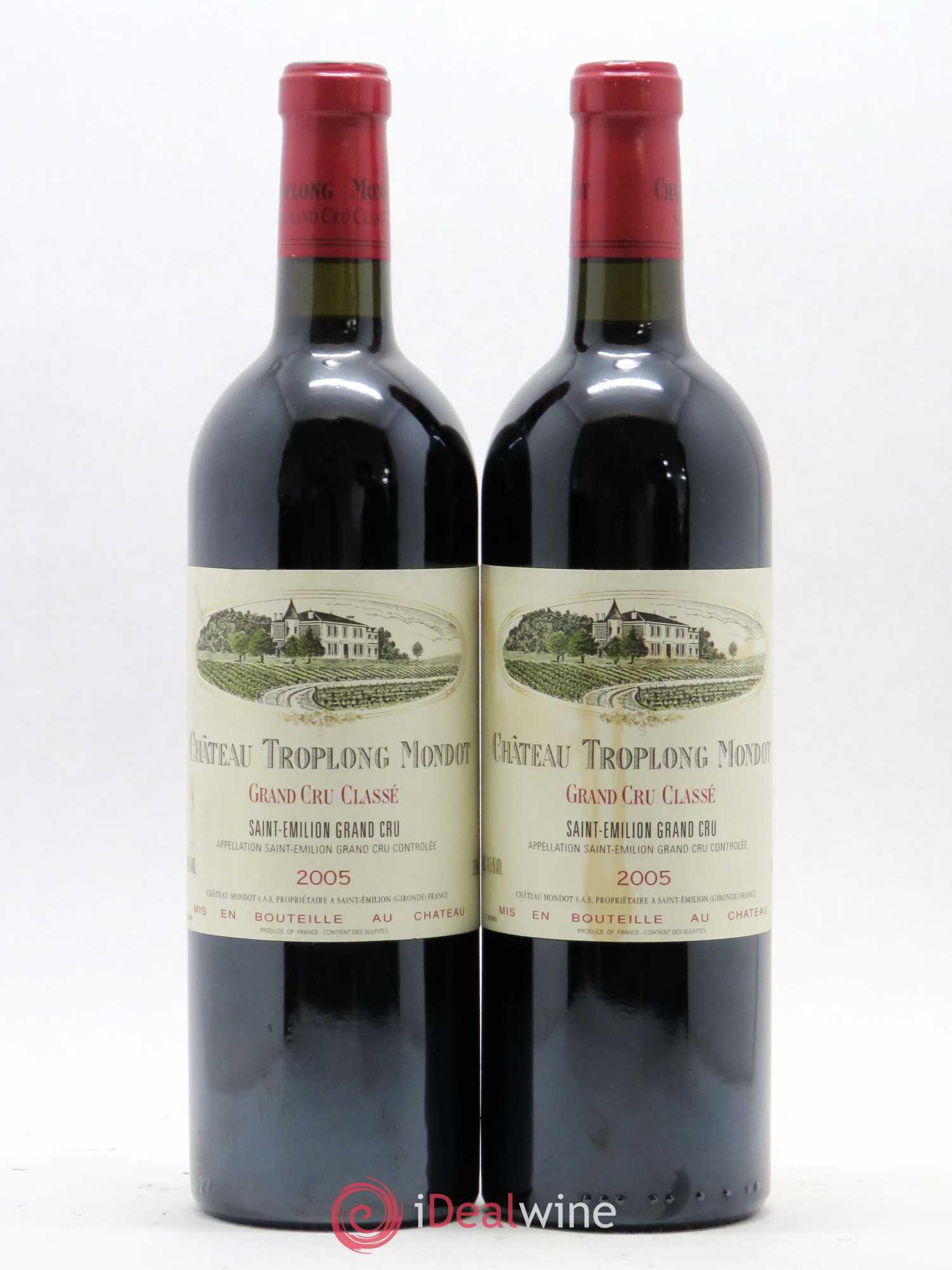 Château Troplong Mondot 1er Grand Cru Classé B 2005 - Lot de 2 bouteilles - 0