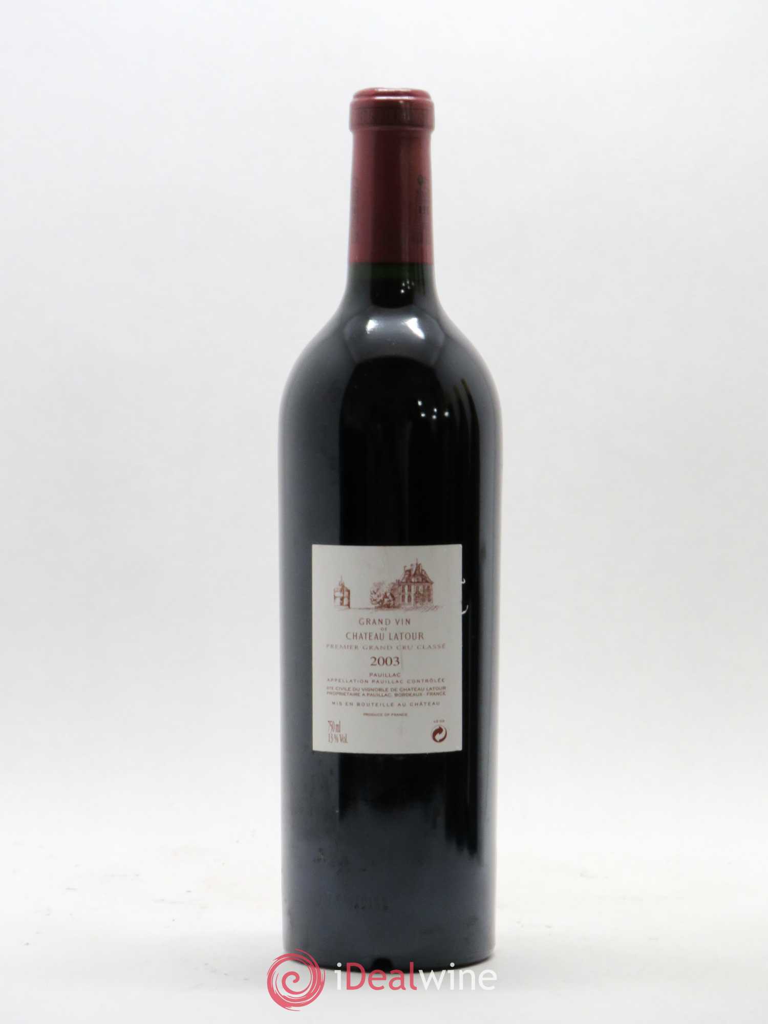 Château Latour 1er Grand Cru Classé 2003 - Lot de 1 bouteille - 1