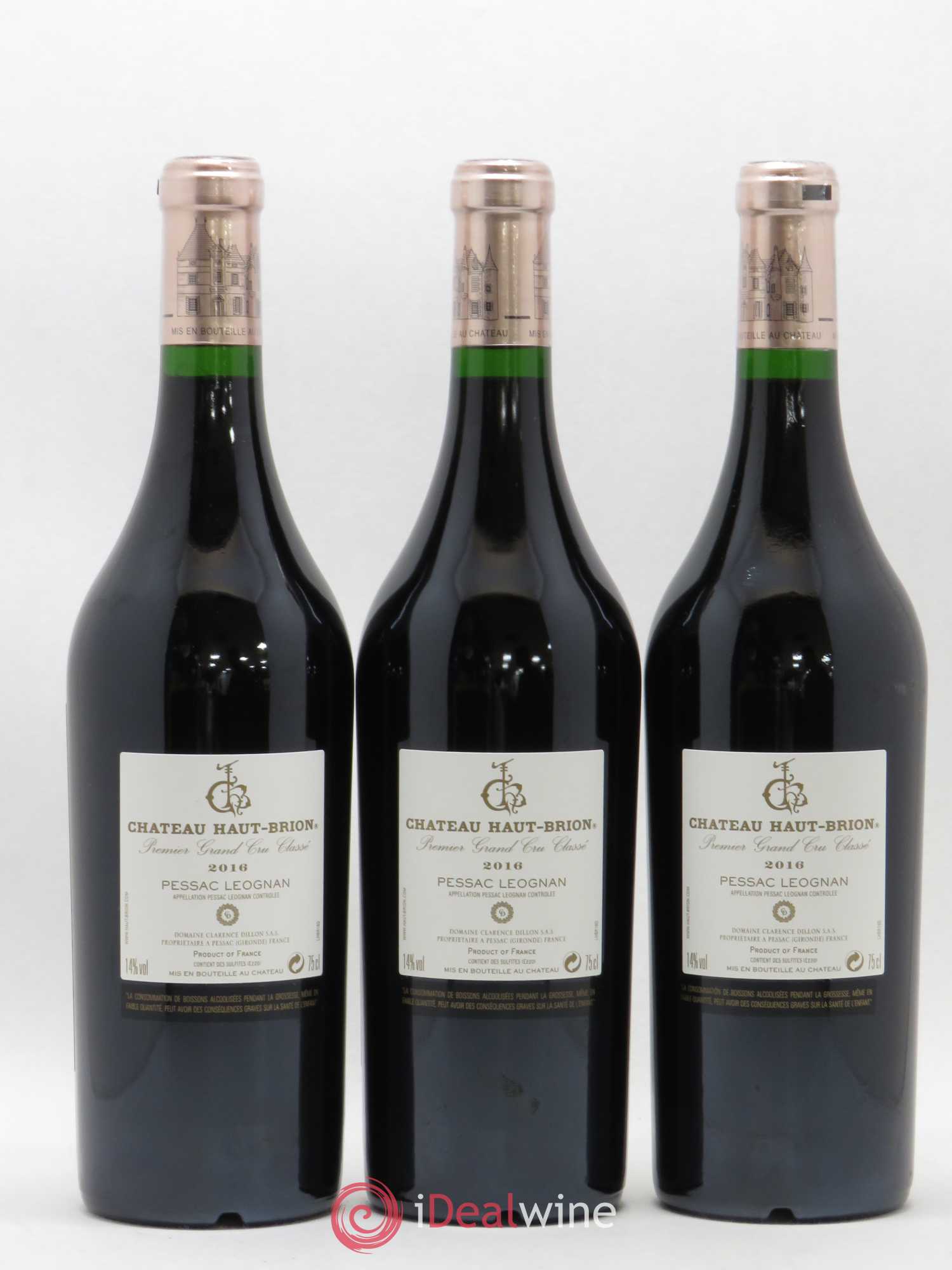 Château Haut Brion 1er Grand Cru Classé 2016 - Lot de 3 bouteilles - 1