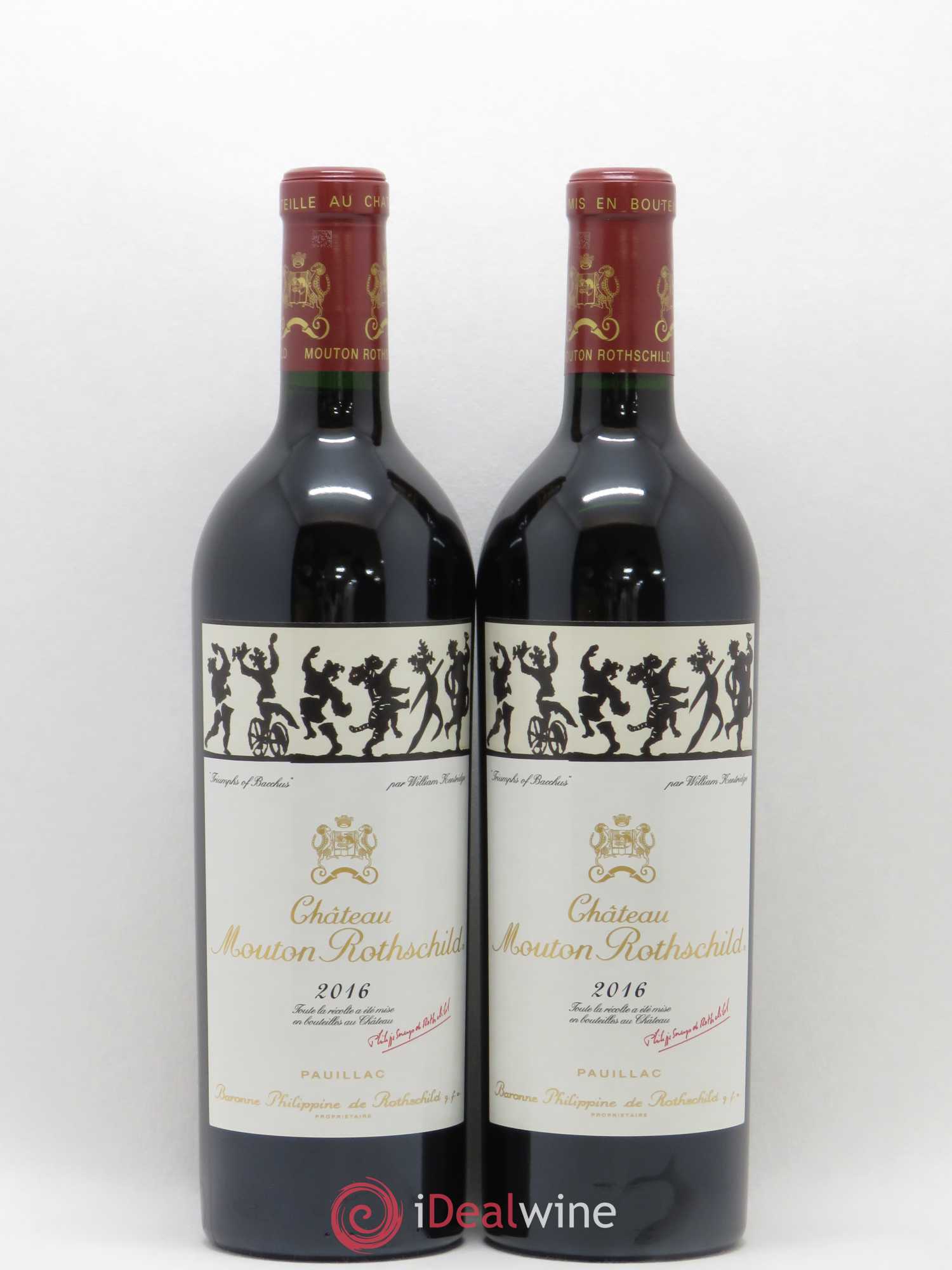 Château Mouton Rothschild 1er Grand Cru Classé 2016 - Lot de 2 bouteilles - 0