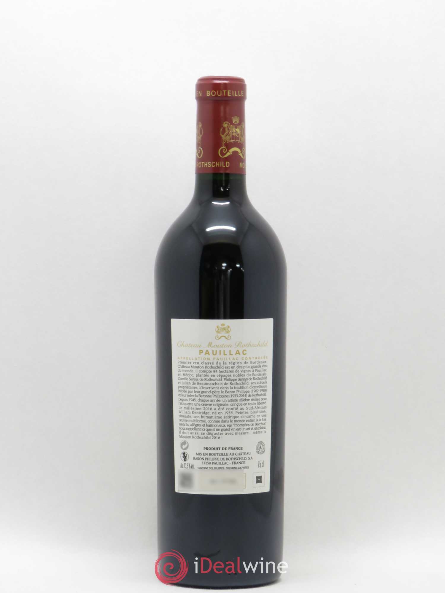 Château Mouton Rothschild 1er Grand Cru Classé 2016 - Lot de 1 bouteille - 1