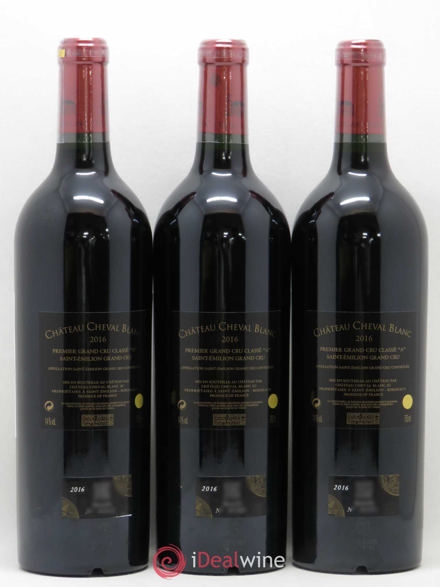 Château Cheval Blanc 1er Grand Cru Classé A 2016 - Lot de 3 bouteilles - 1